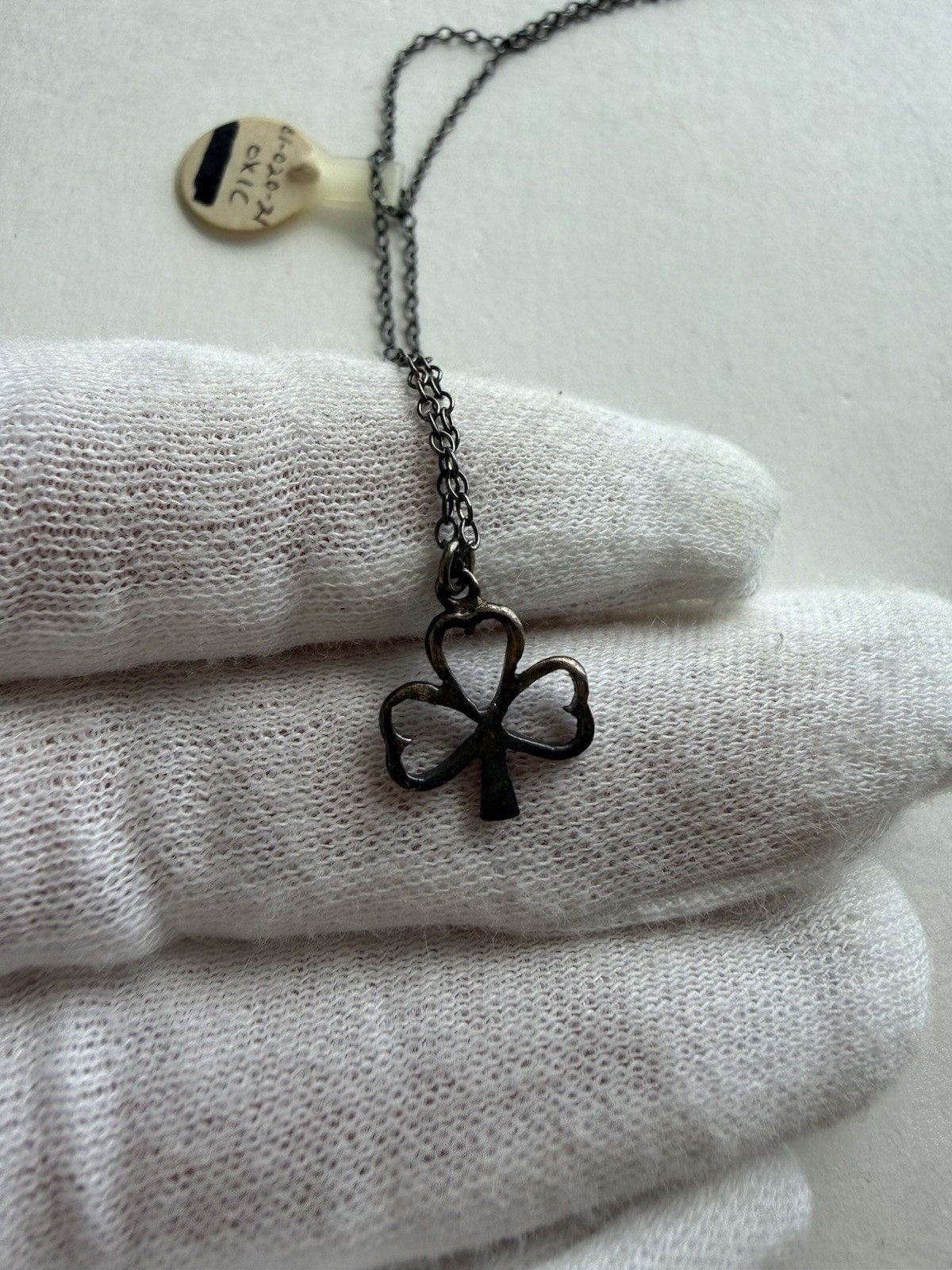 Vintage Irish Sterling Silver Shamrock Pendant Necklace J.O’N Eire 925