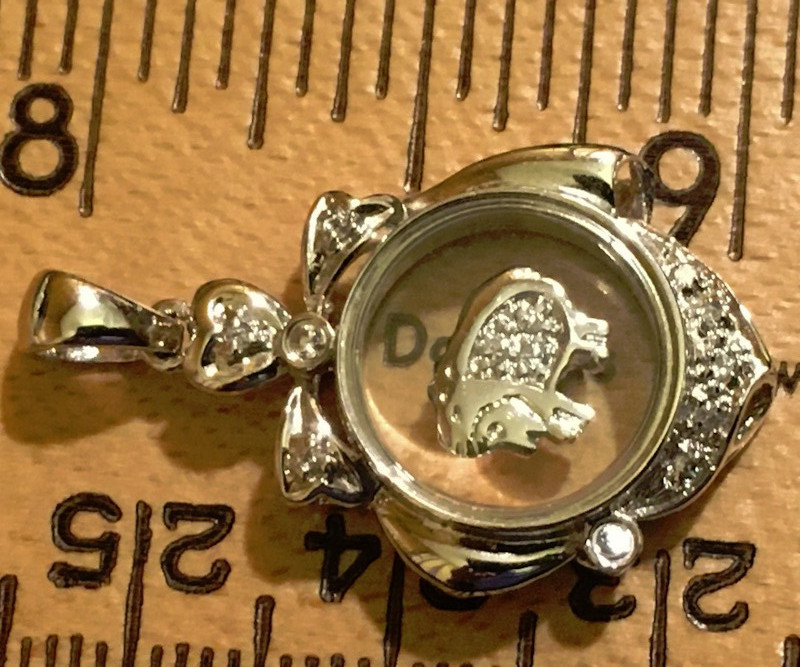 Aries Zodiac Sign Animal Spinning Pendant in .925 Sterling Silver
