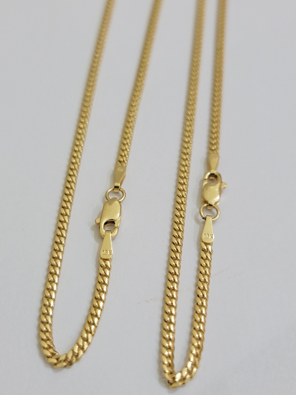 Solid 18k Yellow Gold Necklace Chain Miami Cuban Link 2mm 18″-24 Inch Real 18kt