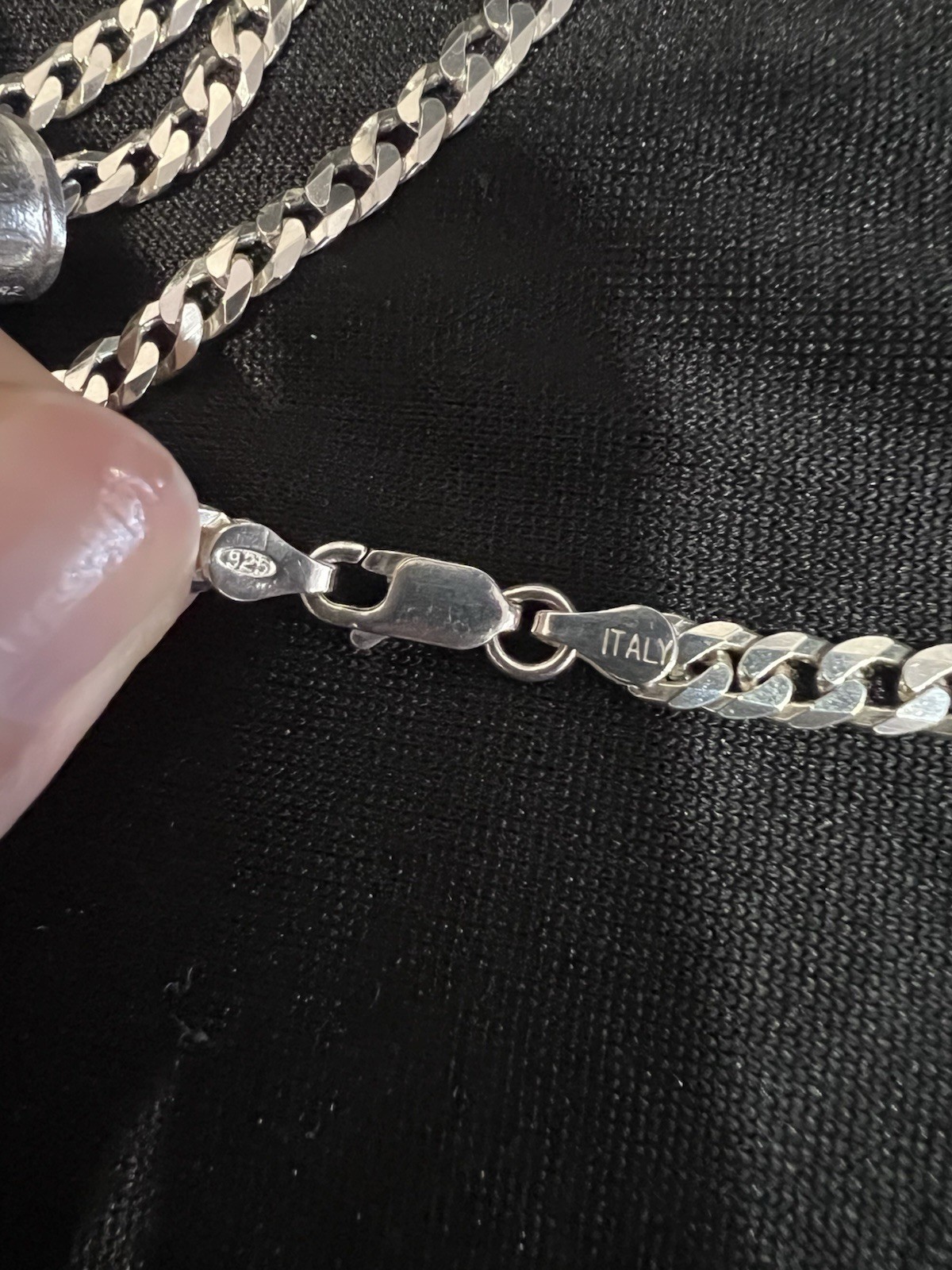 925 Sterling Silver BIG Men Women Santa Muerte Grim Reaper Curb Chain 20 24 30