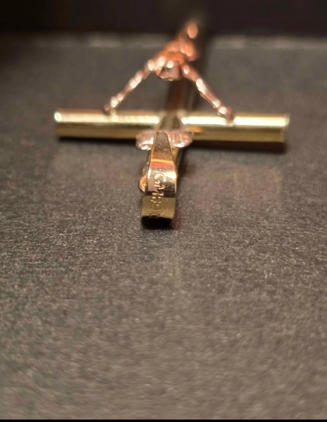 10K Tri-Color Gold Cross Pendant (Yellow, Rose & White Gold)