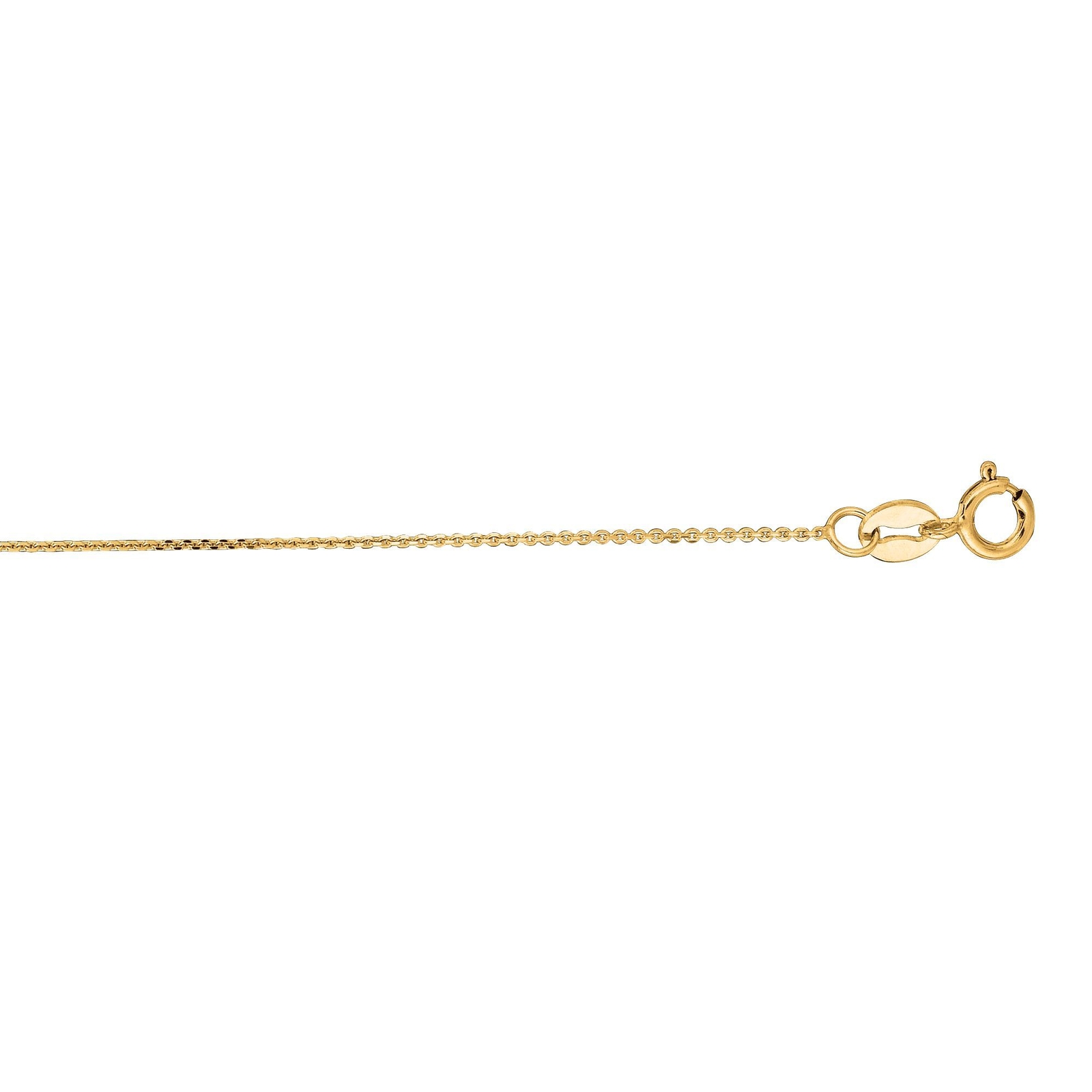 10K Yellow Gold 0.87mm Diamond-Cut Cable Chain with Lobster Lock Fine Jewelry