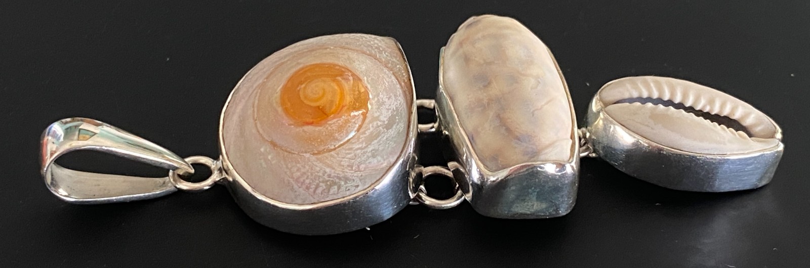 Charles Albert Pendant Sterling Silver Cinnerus Olive Cowry Shell Seashell Beach