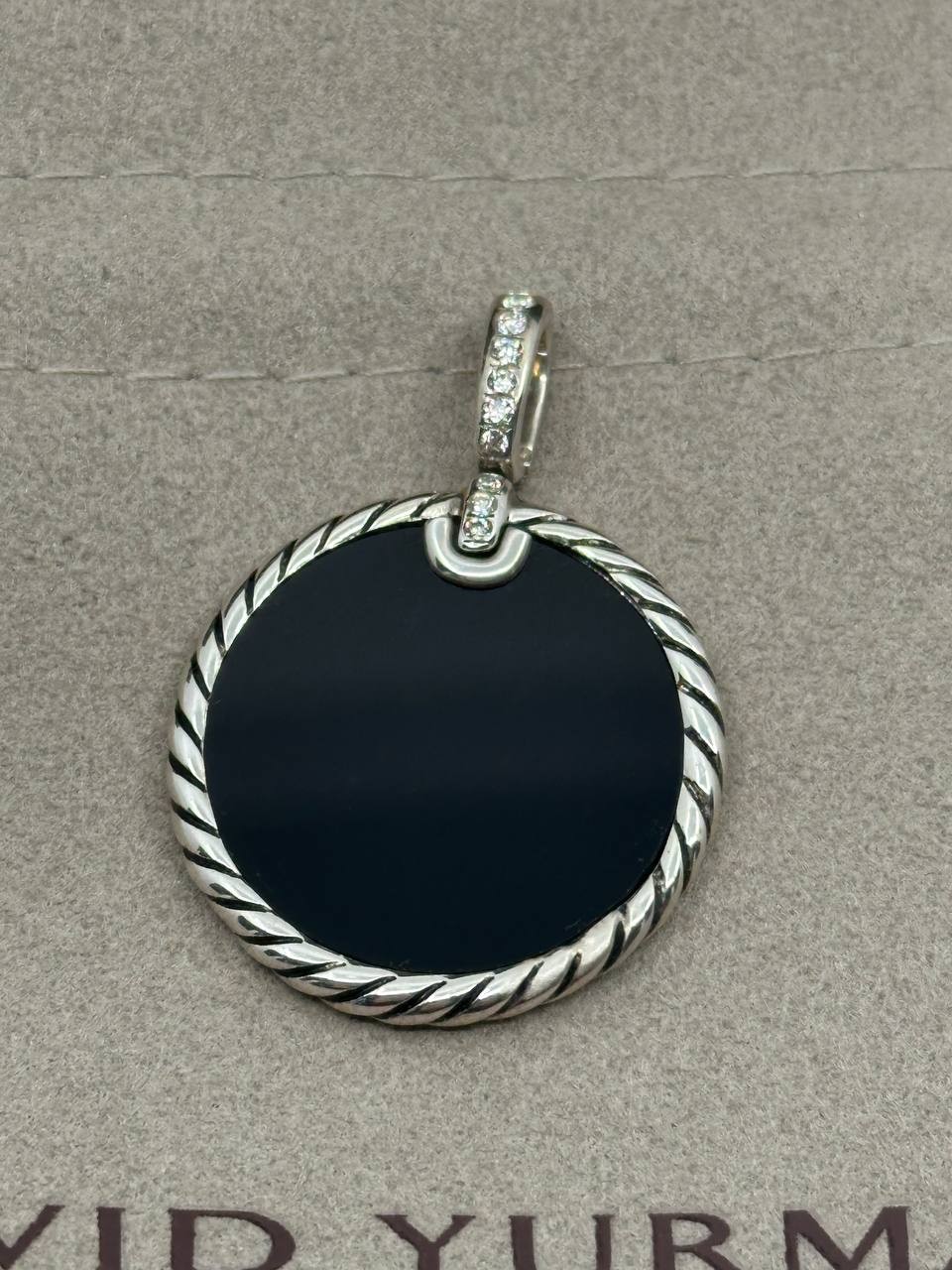 Authentic david yurman elements pendant mother of pearl, black onyx, diamonds