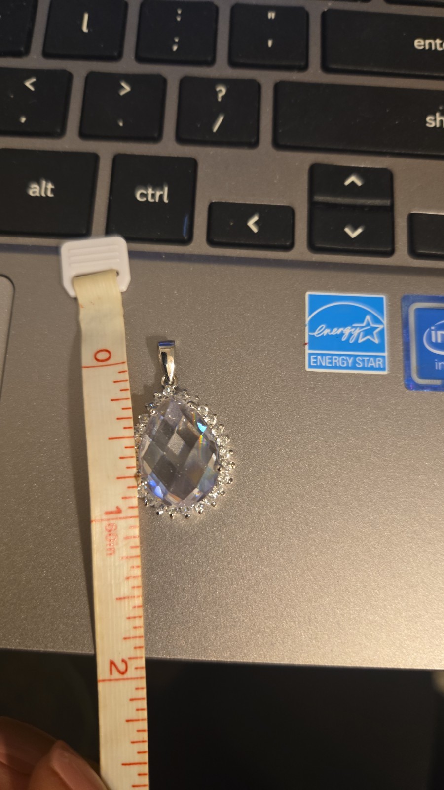 Beautiful Sterling Silver Crystal Pendant , excellent condition, marked 925
