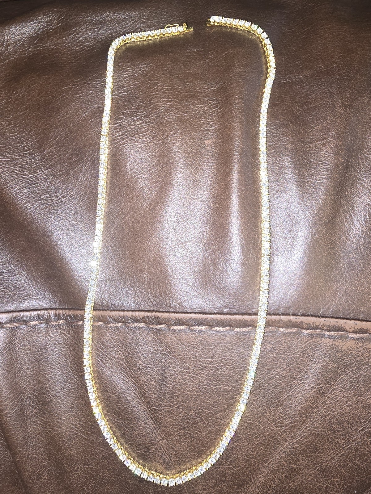 Tennis 22″ Necklace 17.2 CTW Moissanite 18k Yellow Gold Filled