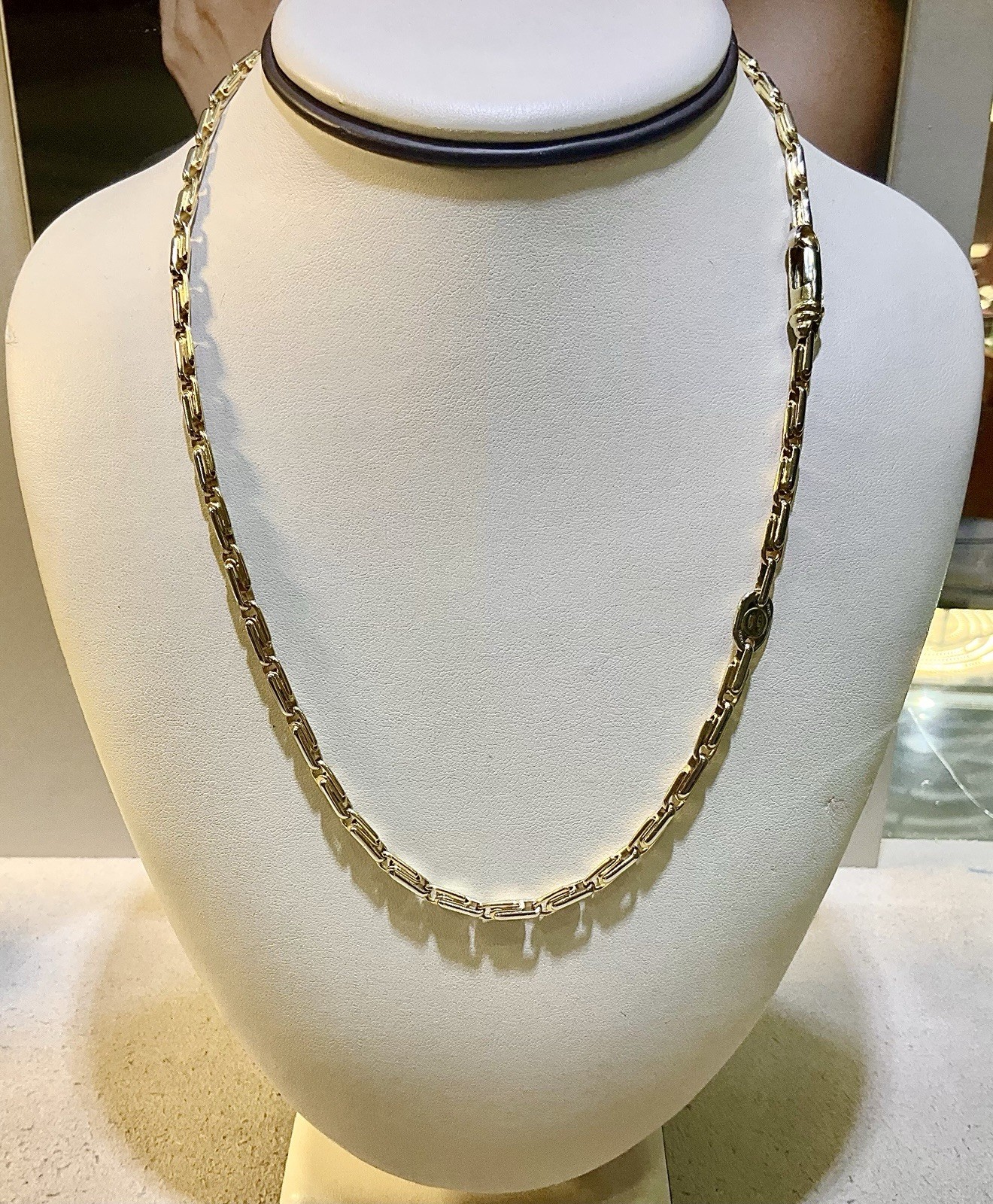 18K Two Tone Yellow & White Gold Fancy Link Chain Designed By Fulkro 20”
