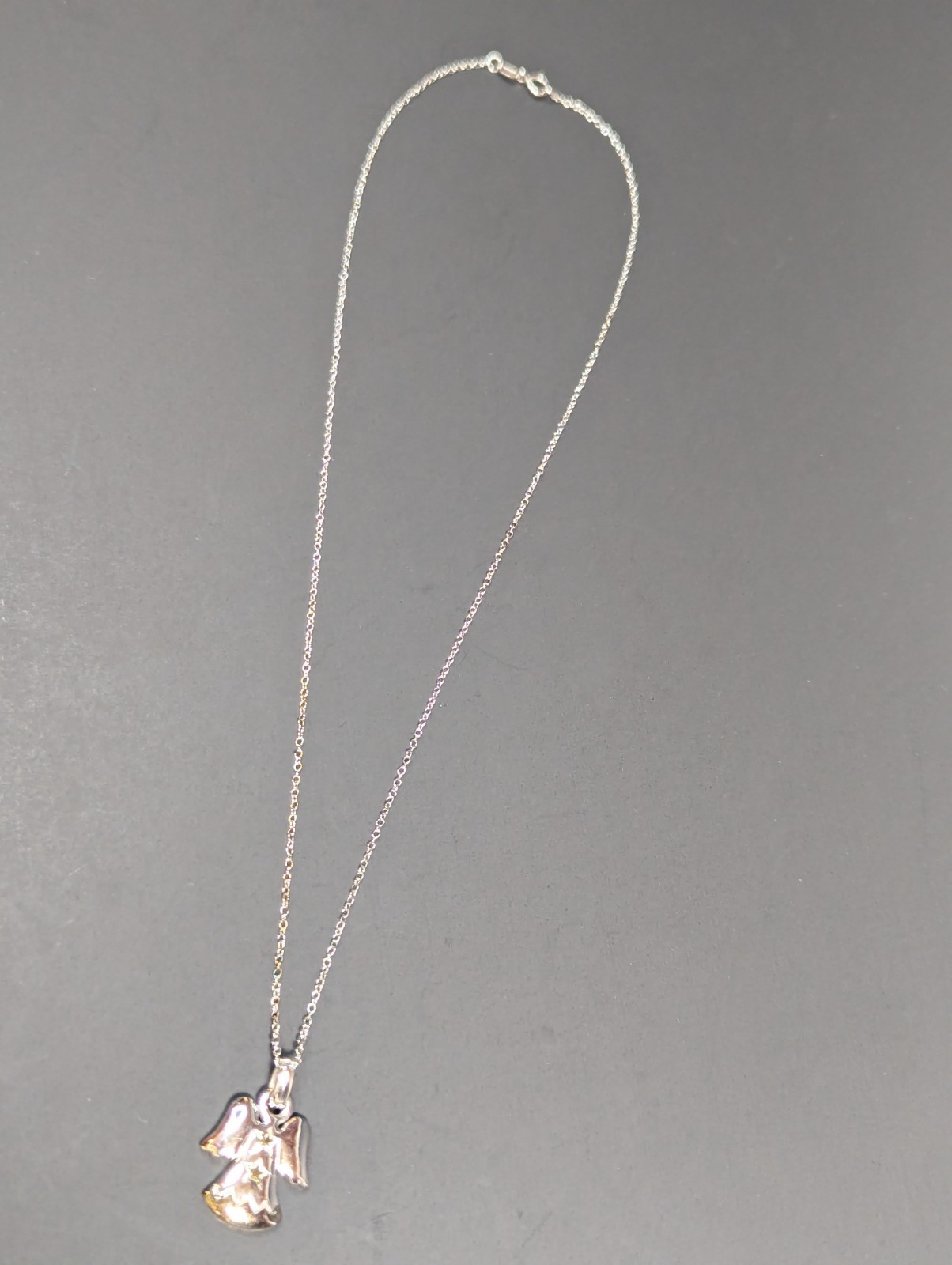 NF 925 Sterling Silver Angel Pendant 18″ Chain Necklace Thailand