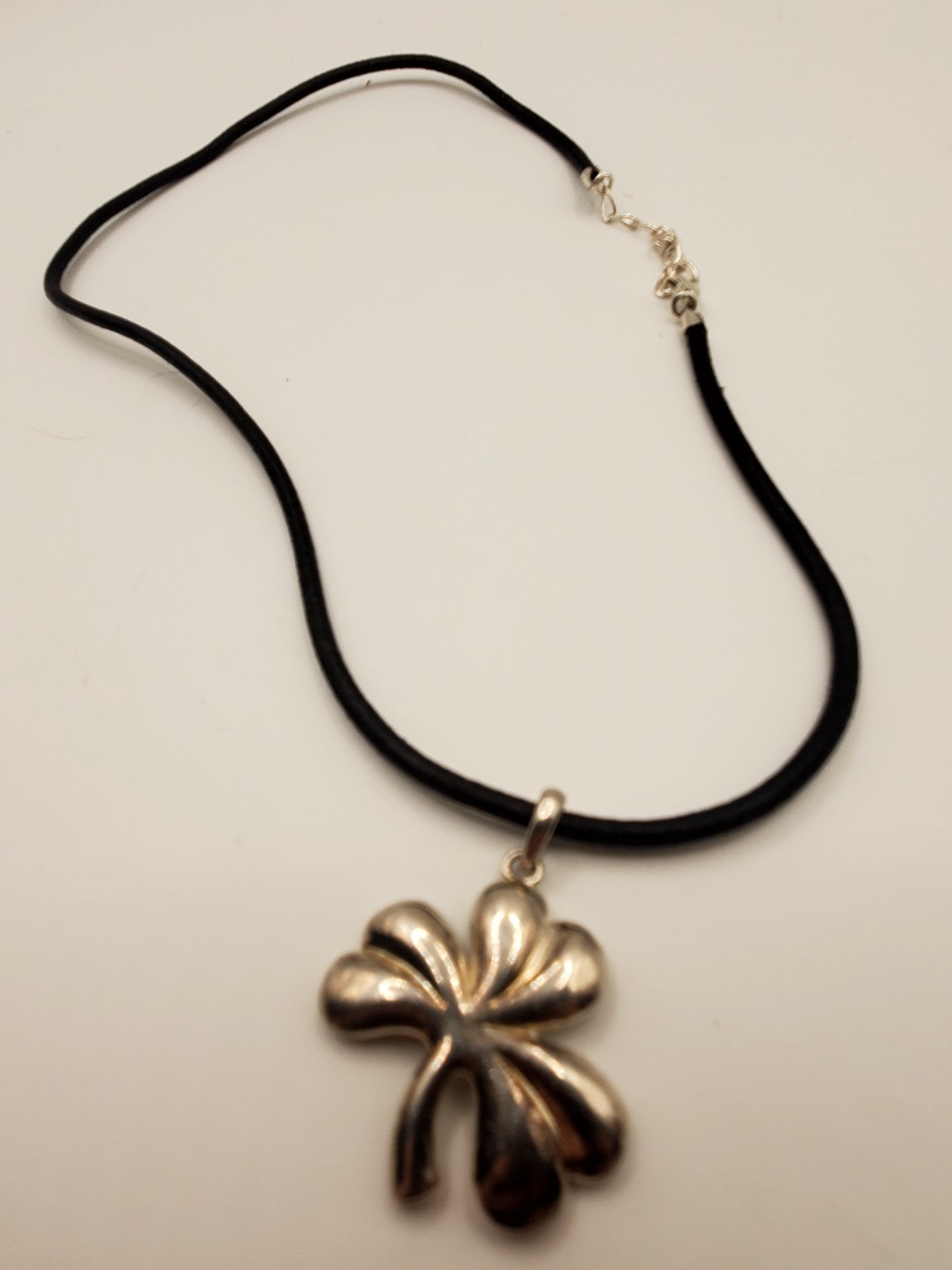 925 Sterling Silver Clover Ireland Charm Necklace