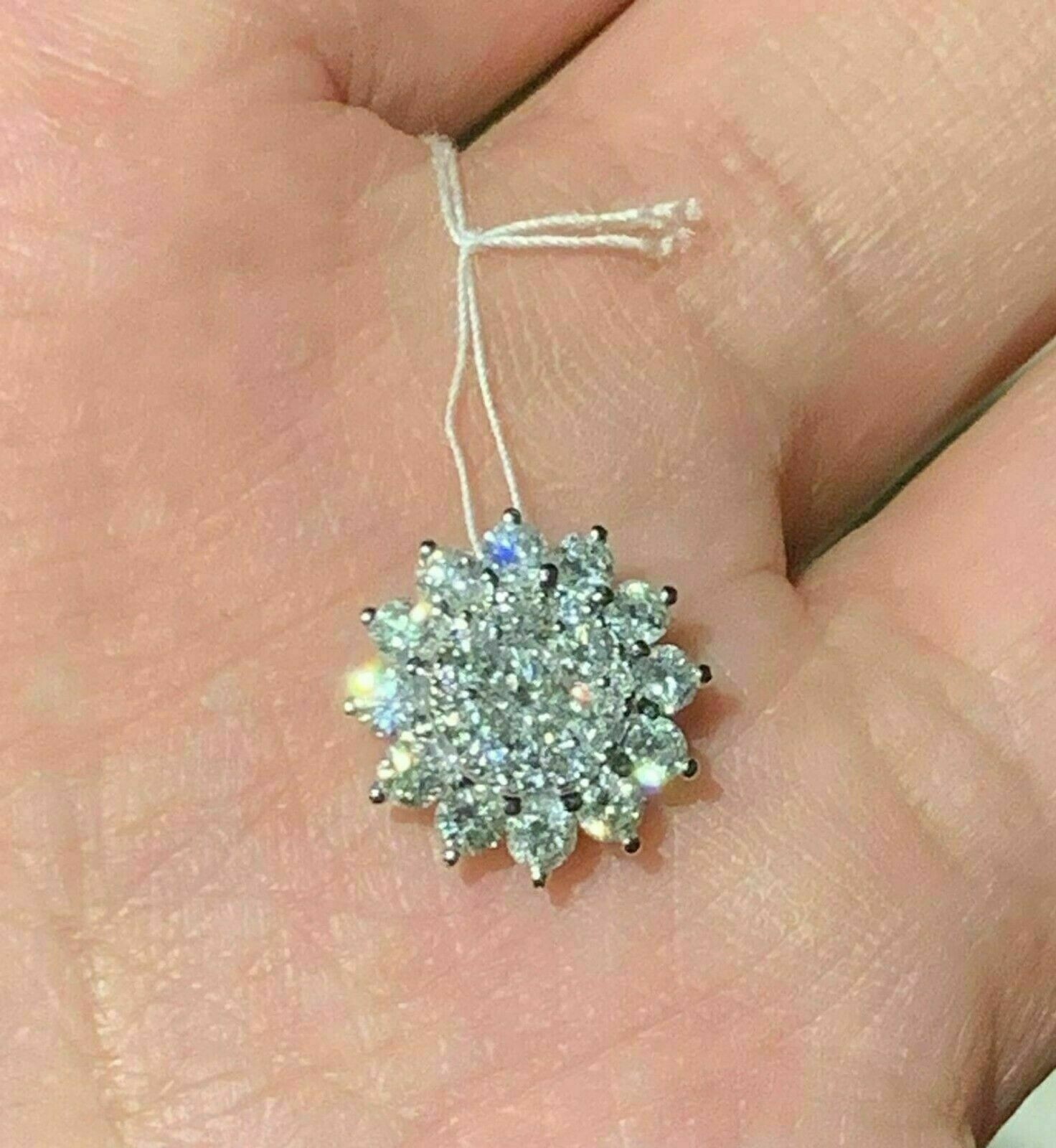 2.26 Ct Round Cut Created VVS1/D Diamond Pendant 14K White Gold Finish Necklace