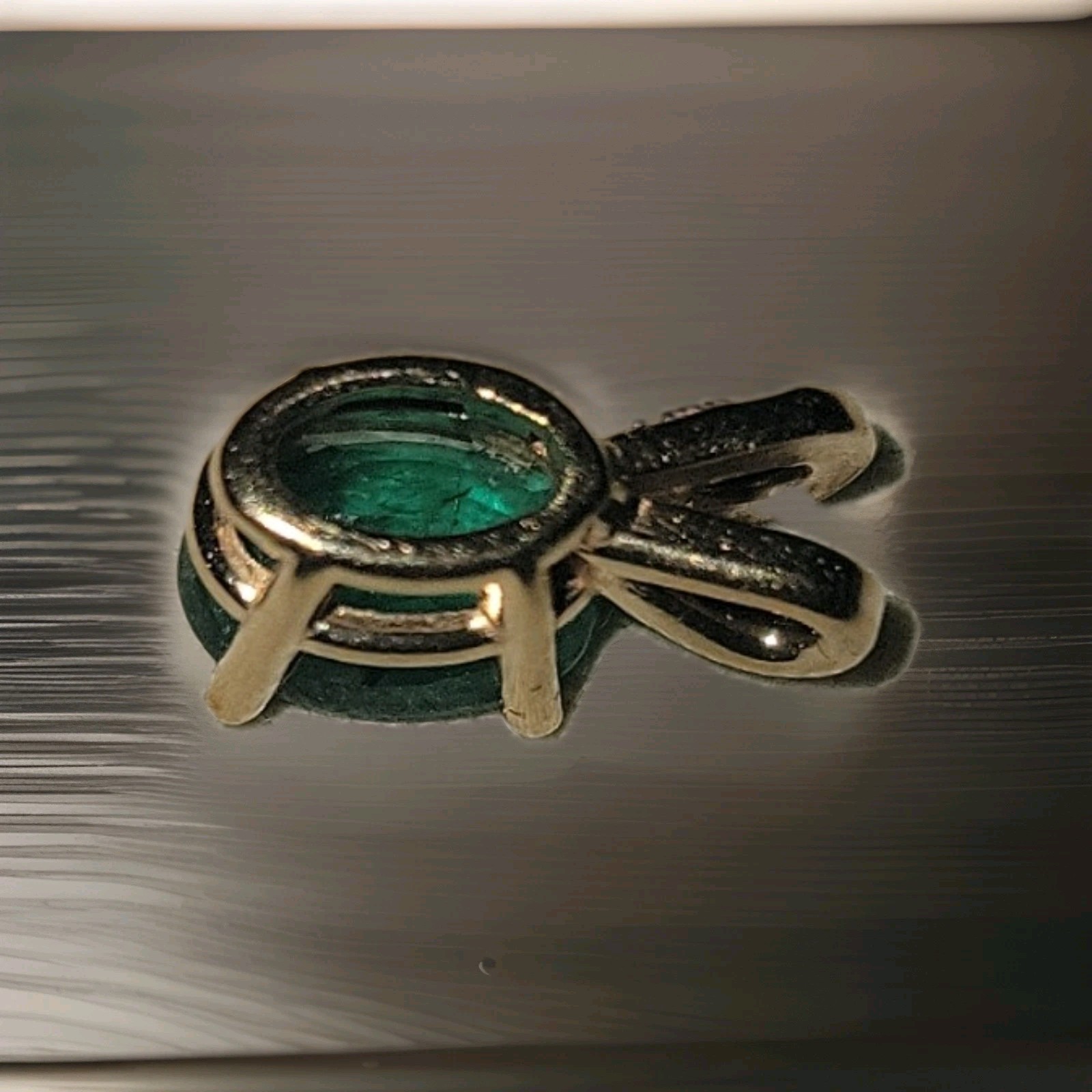 Yellow Gold Oval Emerald Pendant Prong Setting Gold