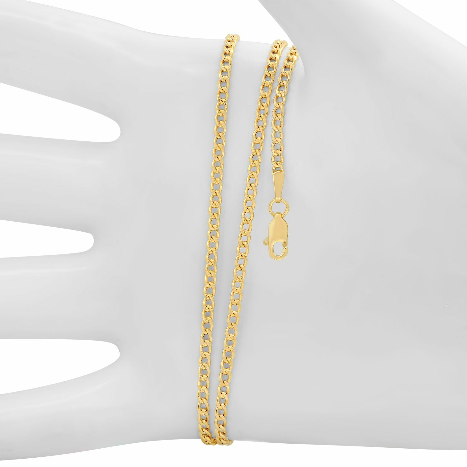 10k Yellow Gold Miami Cuban Link Chain Bracelet 2mm-9.5mm Size 7″-30″ Hollow