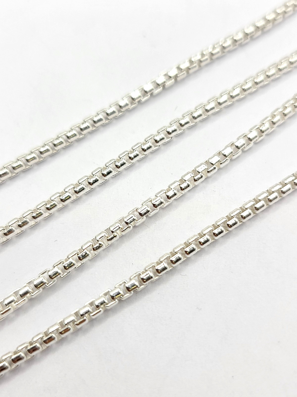 1.8mm 925 Italian Sterling Silver Box Chain Necklace 22in 12gr