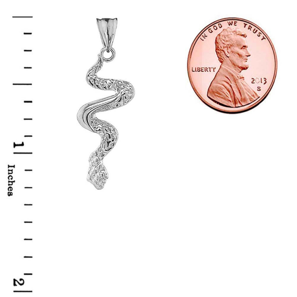Solid Gold Serpent Snake Pendant Necklace (Available in Yellow/Rose/White Gold)
