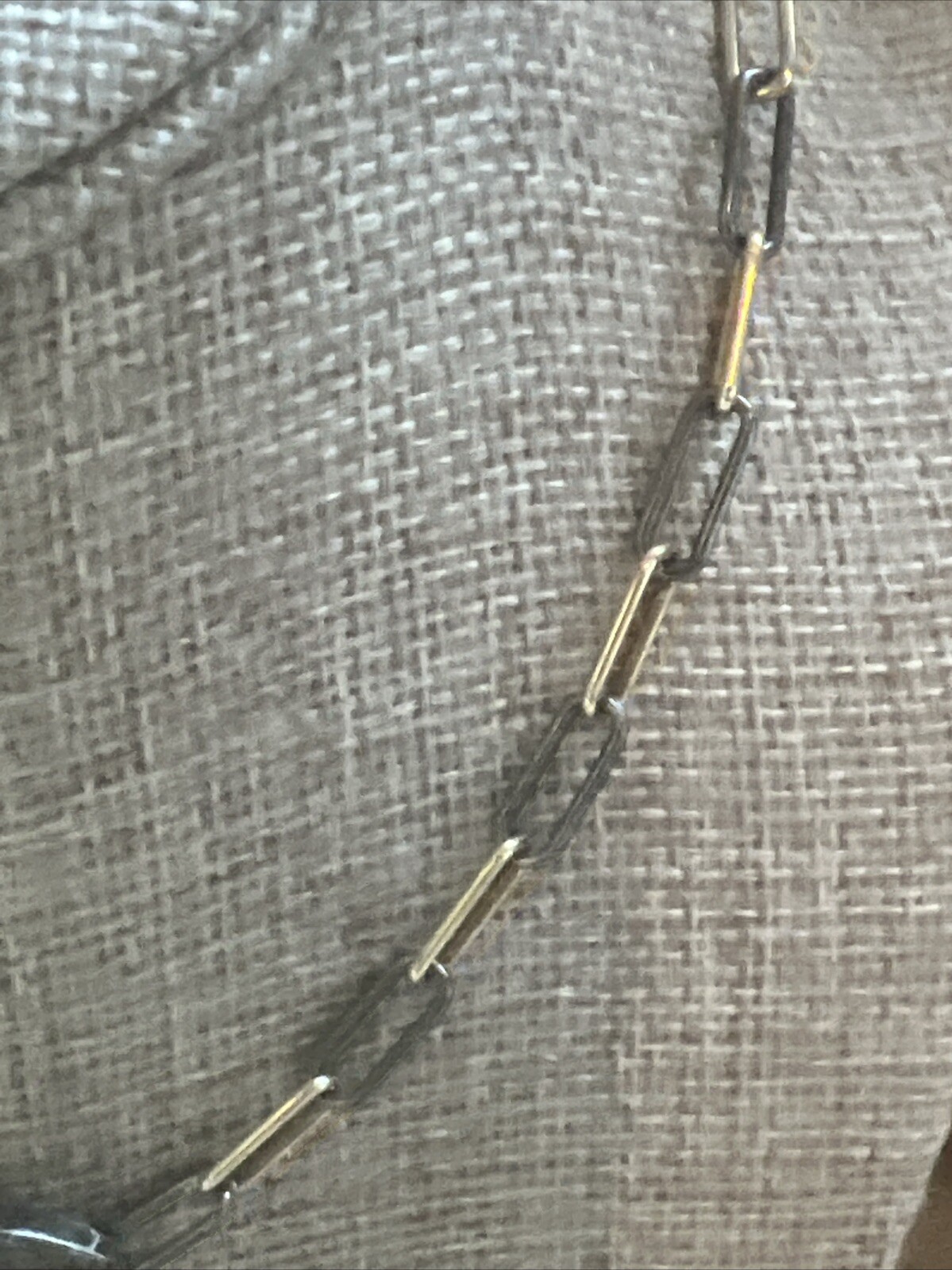 Paper Clip & Natural Pave Diamond Clasp Necklace-NWT