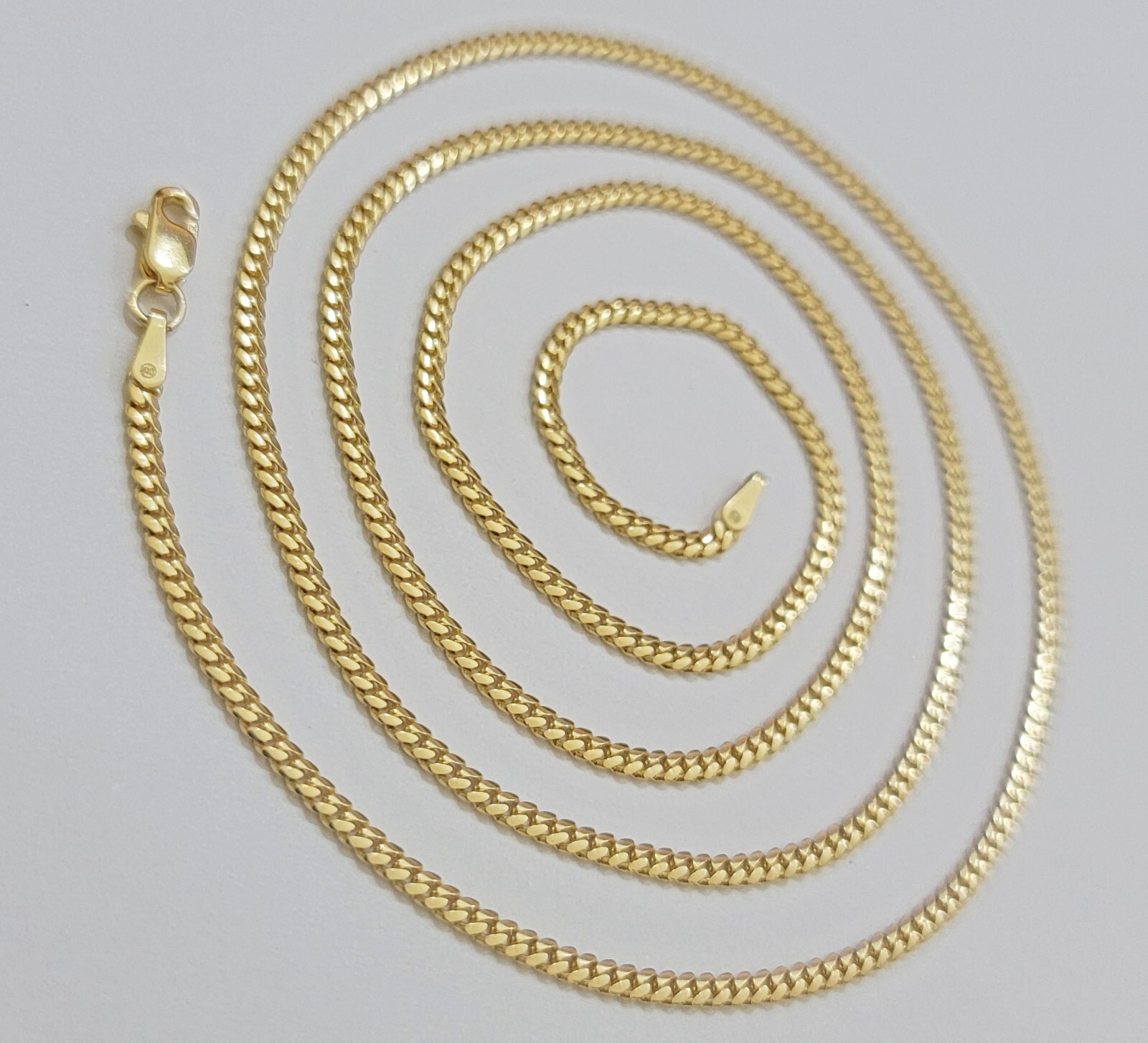 Solid 18k Yellow Gold Necklace Chain Miami Cuban Link 2mm 18″-24 Inch Real 18kt