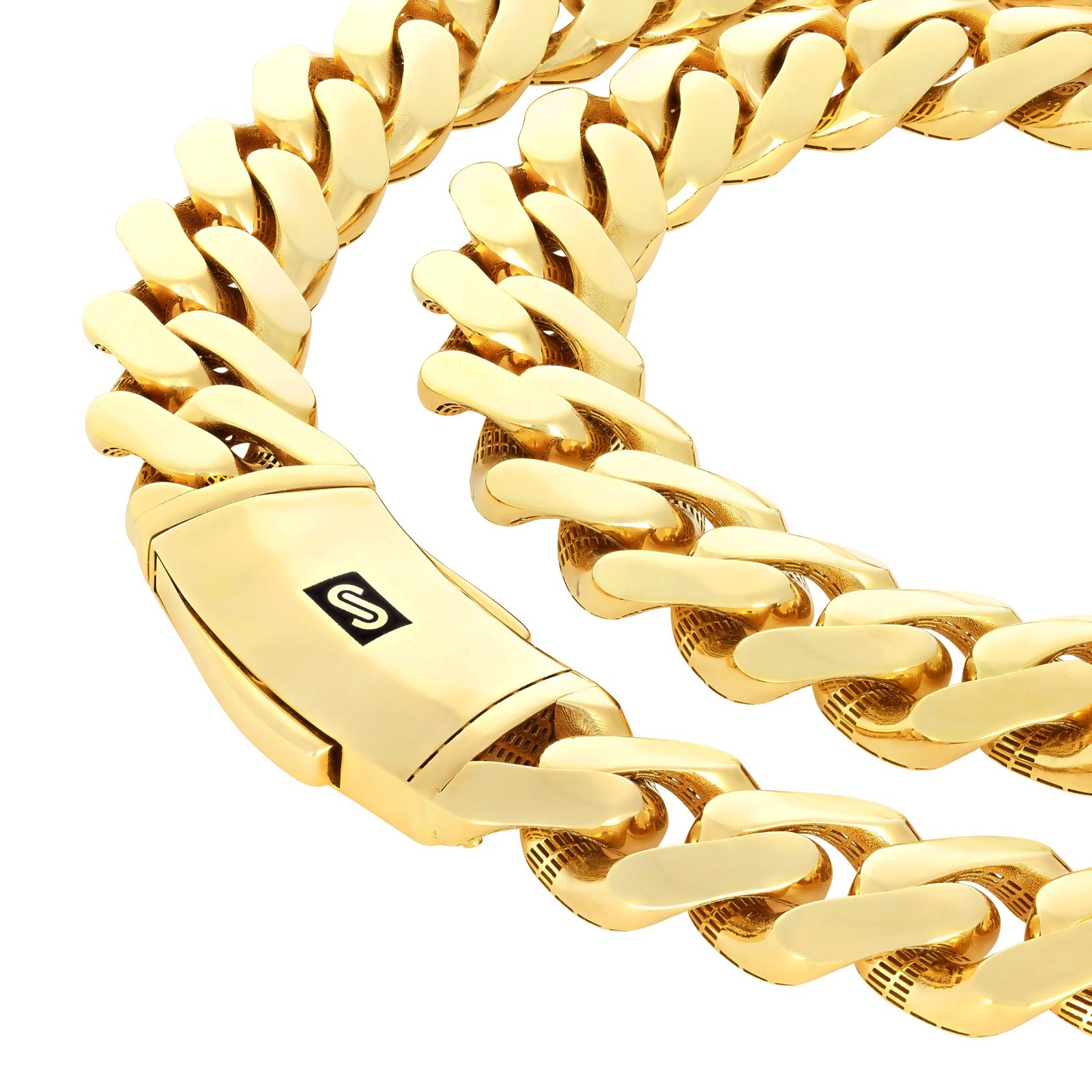 10K Yellow Gold Miami Cuban Royal Monaco Chain 6mm-20mm Necklace Bracelet 7″-30″