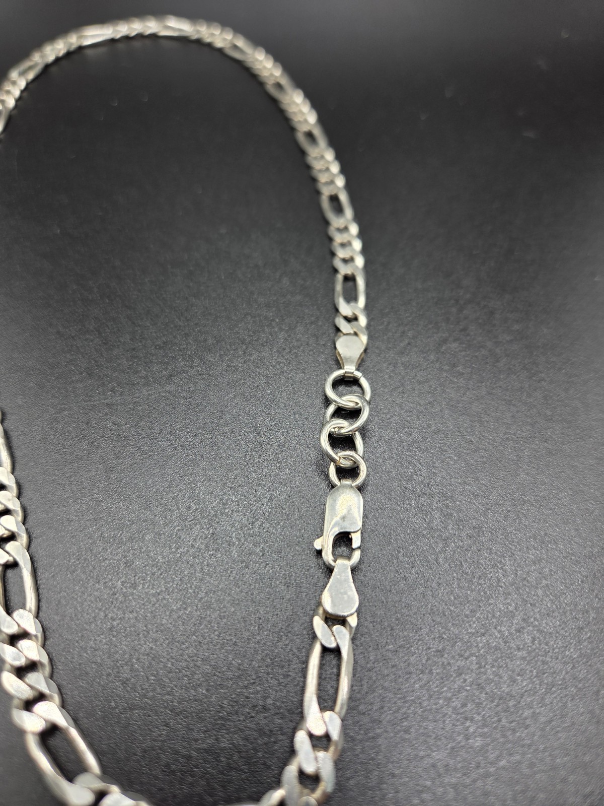 925 Italy Sterling Silver Figaro Chain Link Necklace 16.5″