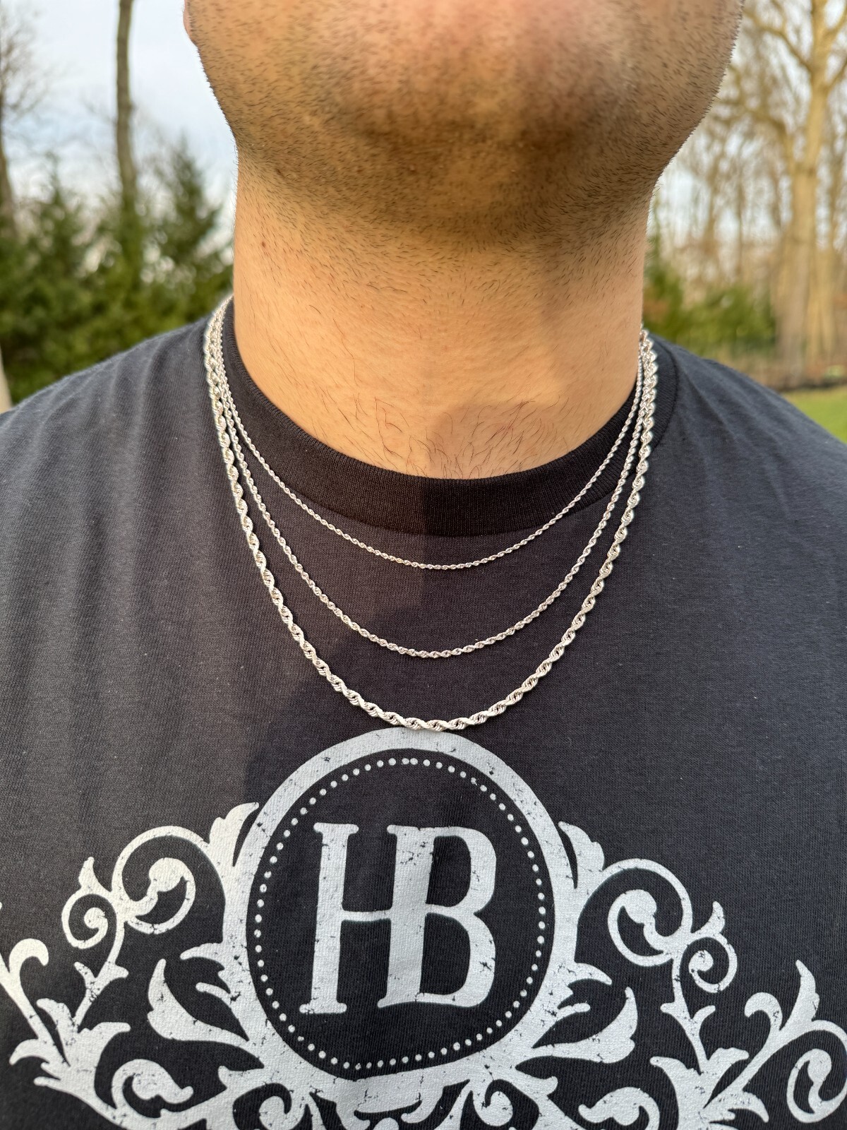 Solid 14k White Gold Men’s Women’s Real Rope Chain Necklace 1.5mm-4mm