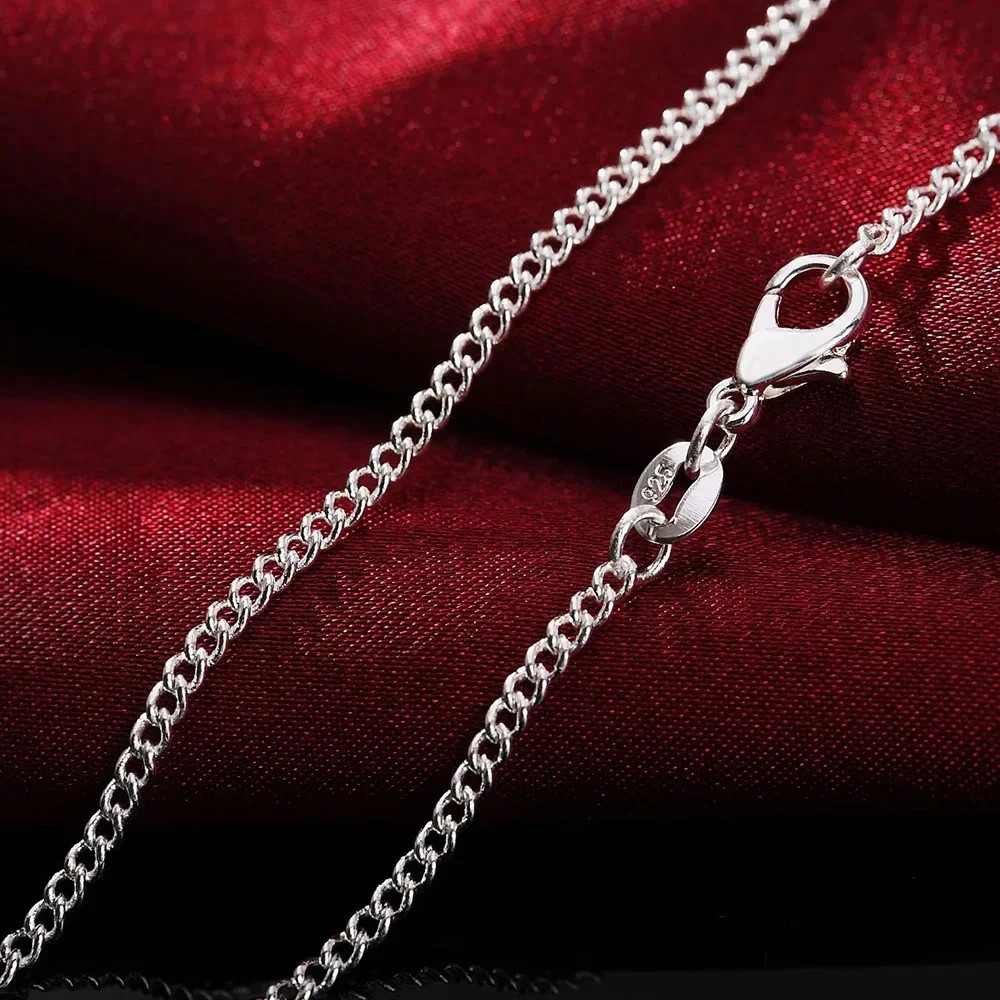 New 925 Sterling Silver Necklace 16/18/20/22/24/26/28/30 Inches 2MM String Chain