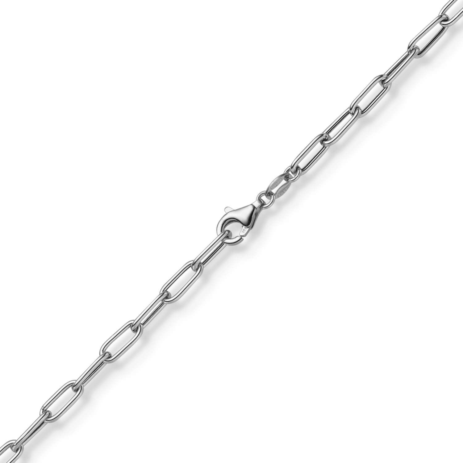 3.5mm Paper Clip Anchor Wide Chain Choker Necklace 585 Gold White Gold 45cm