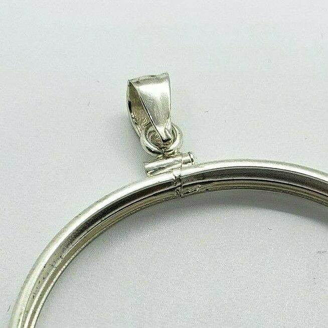 Sterling Silver Silver Eagle Bezel 41 mm Coin Screw Top Edge No Coin Included