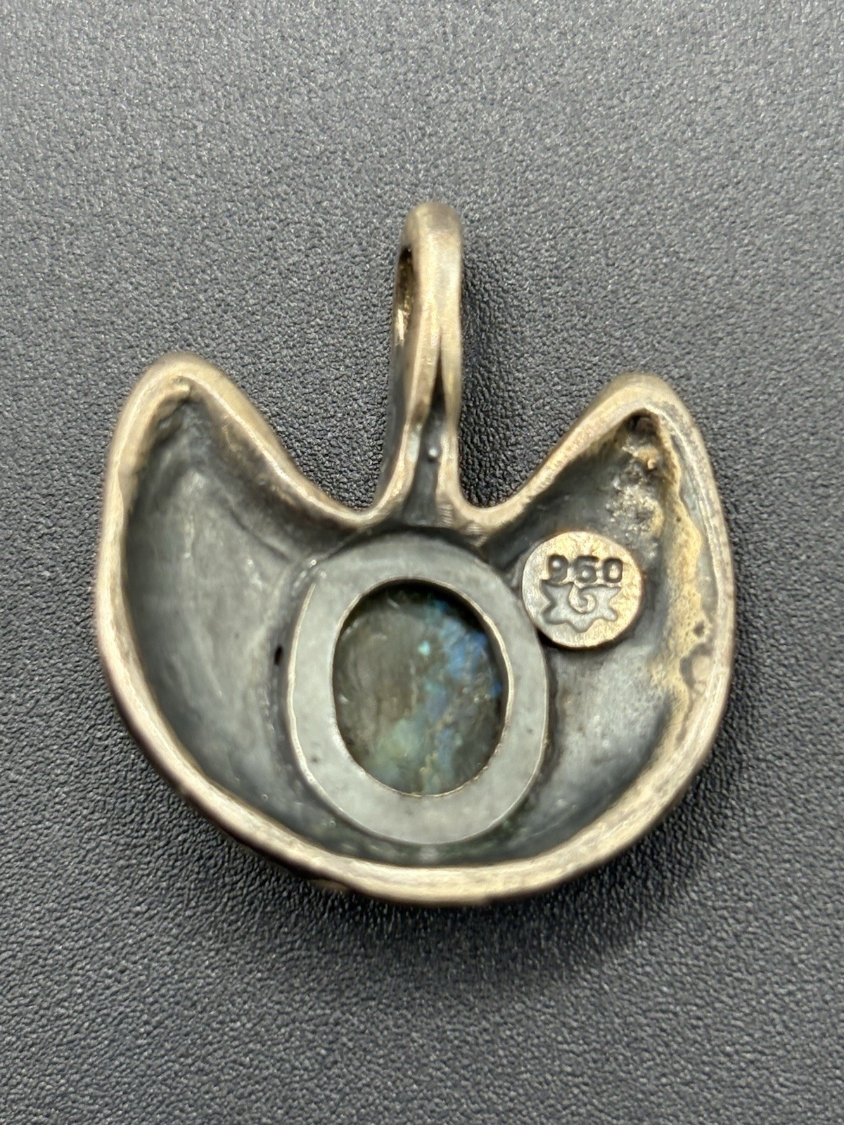 Vintage Sterling Silver Labradorite Pendant 9 Grams C30