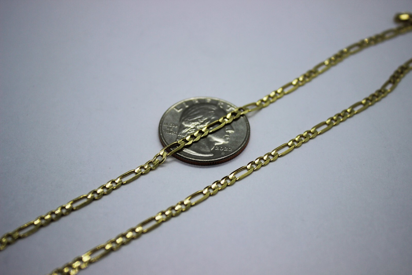 14k Solid Yellow Gold Figaro Chain Necklace Bracelet 1.9mm – 5.3mm / 7″ – 30″