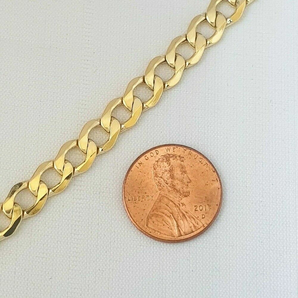 HOLLOW 10K Yellow Gold Men’s Women 2.5mm-7.0mm Cuban Curb Link Chain Necklaces