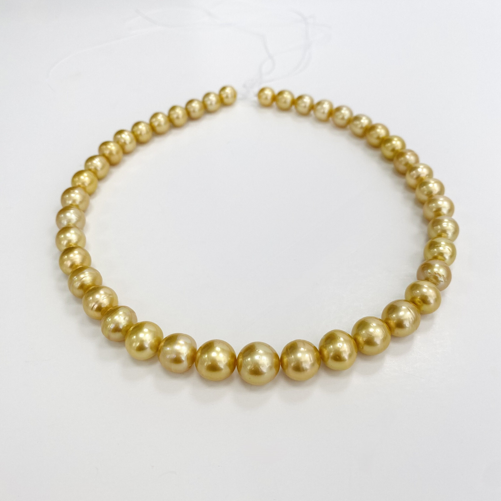 Golden South Sea Pearl Necklace Loose Strand 8-11mm Ovals Medium Gold Hi Luster