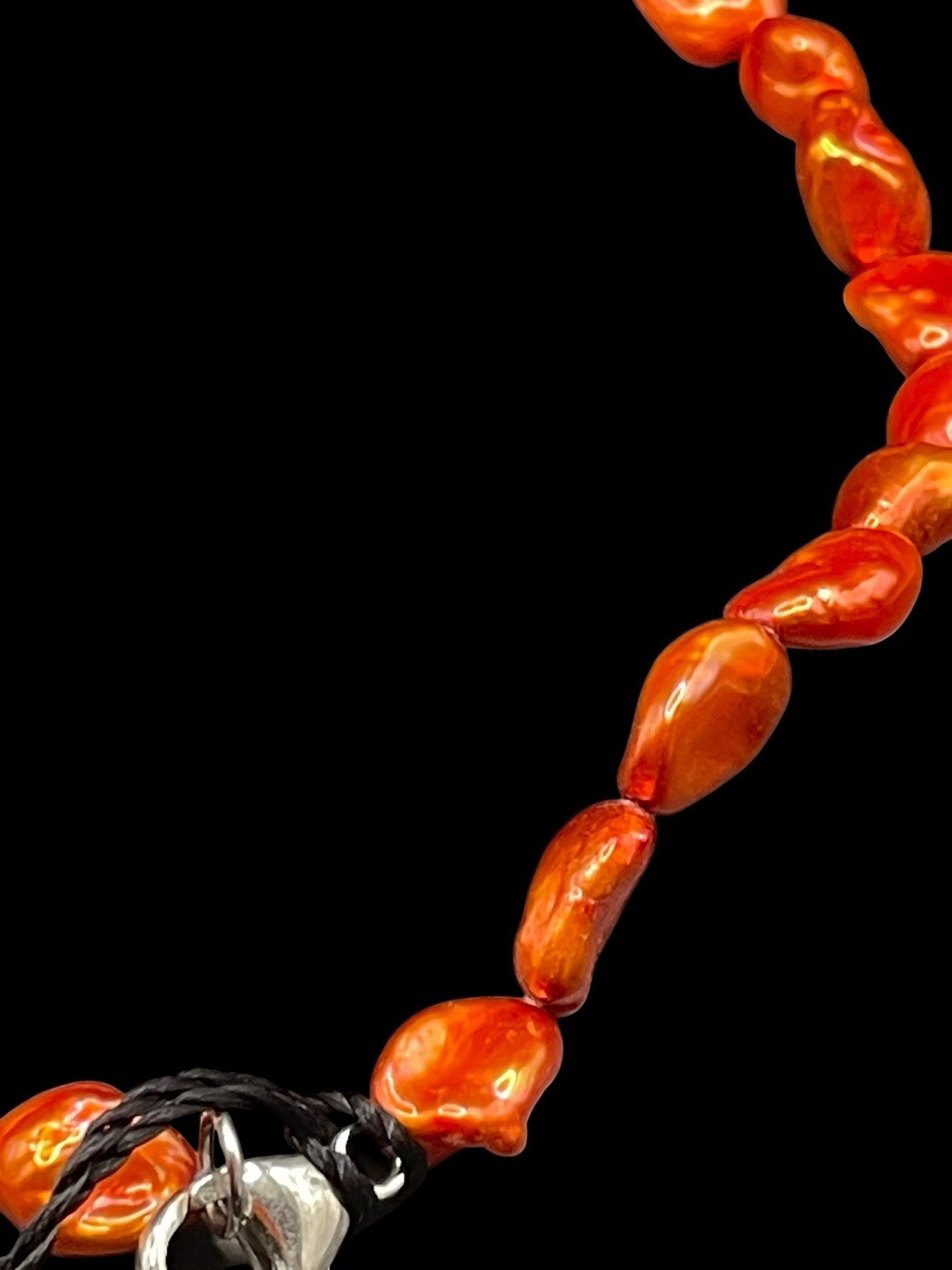 SET OF TWO STRANDS HONORA METALIC ORANGE FRESHWATER PEARL NECKLACES NEW IN BOX