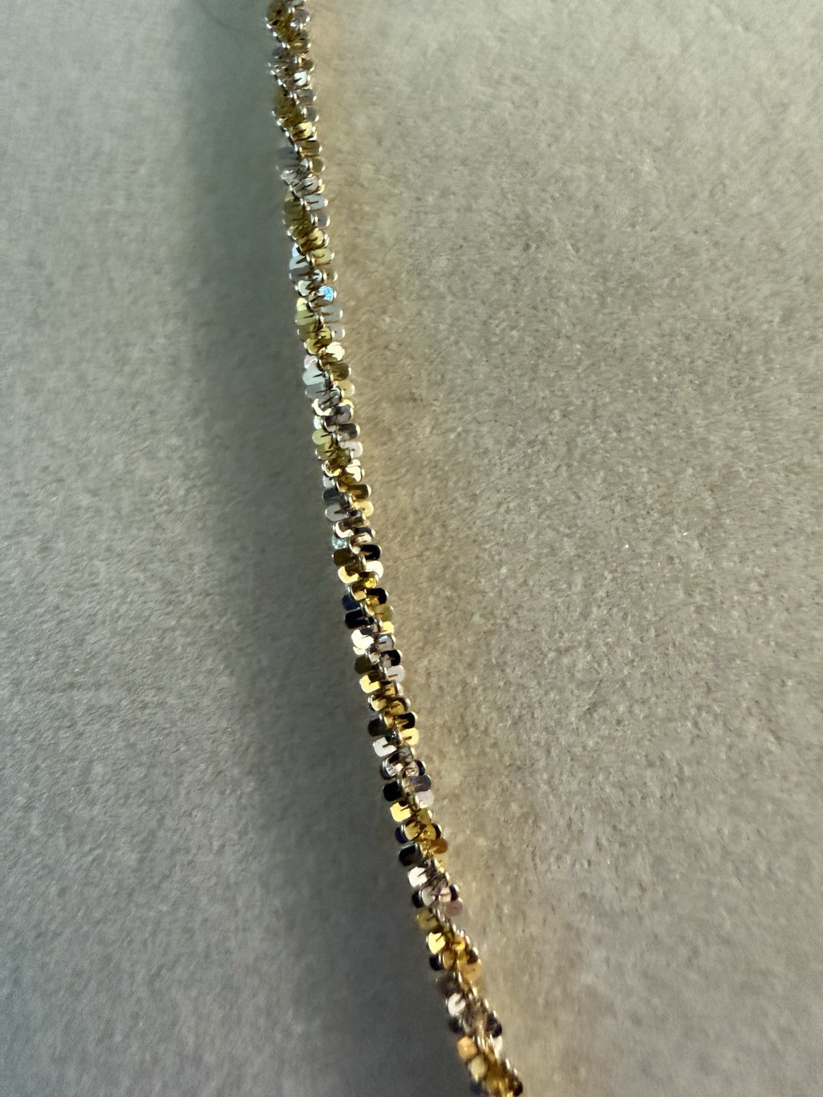 14K Gold Plated 925 Sterling Silver Twisted Sparkle Chain Necklace 18″ 5g