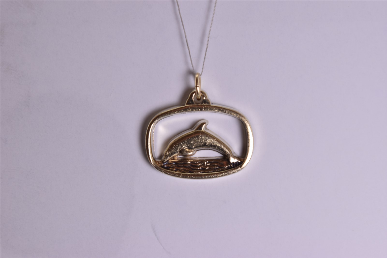 Vintage LGB Gold Sterling Silver 16mm x 22mm 1973 Dolphin ATA Miami 925 Pendant