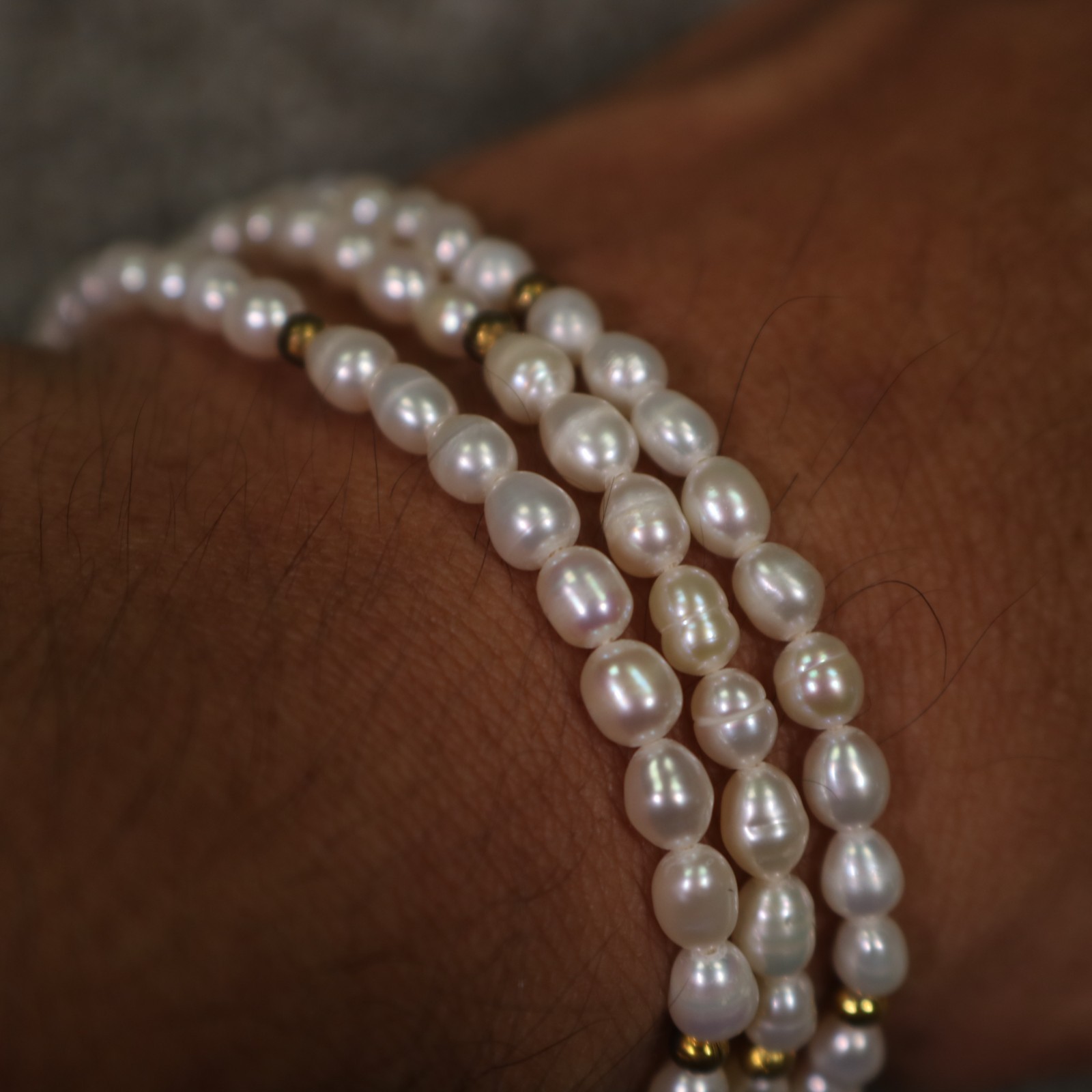 VTG Freshwater Rice Pearl 5 Strand Pearls Necklace 3 Starnds Bracelet & Earrings