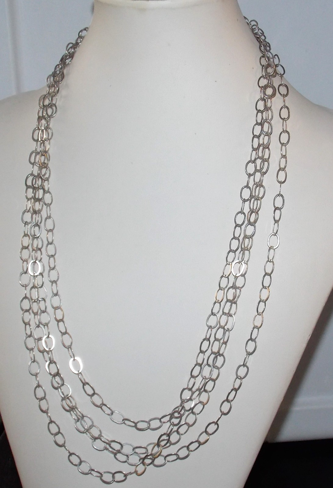 Sterling Silver 100″ (8’4″) Oval Link Chain Necklace Lobster Clasp Signed PC