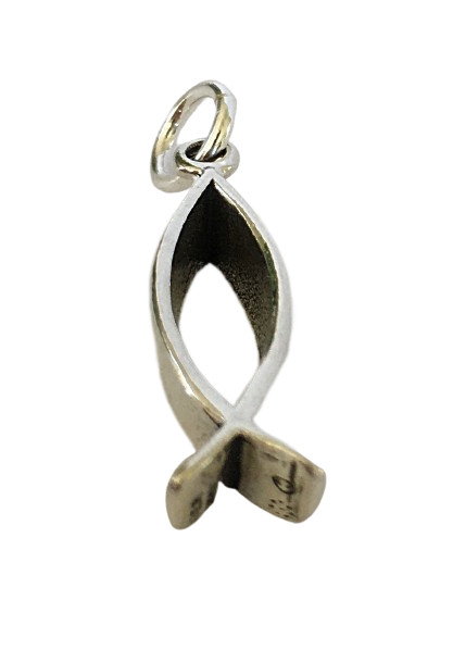Christian fish Ichthus sterling silver pendant with or without necklace 16″-24″