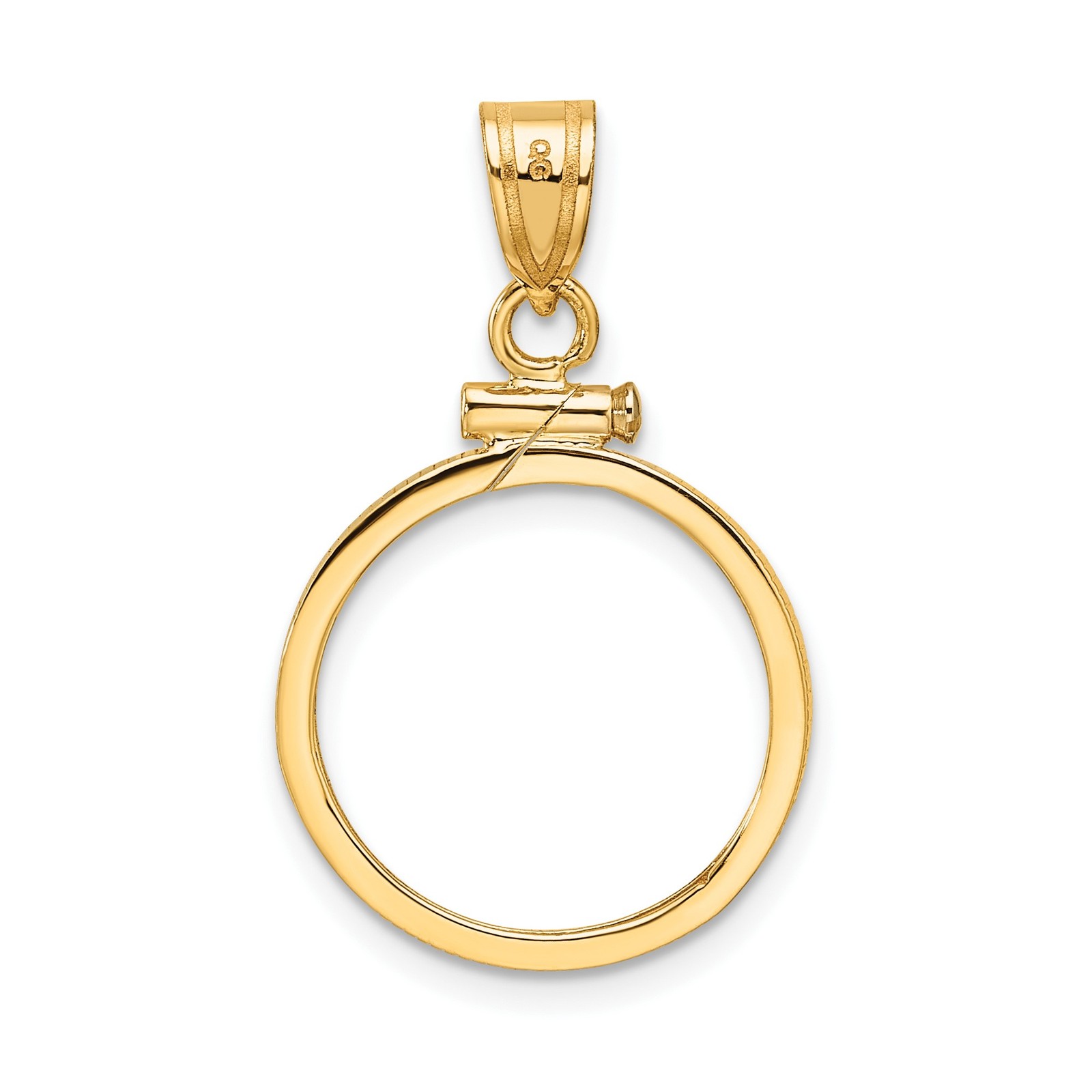 1/10 oz $5 American Gold Eagle Coin Bezel 16.5mm Reeded Prong 14k Yellow Gold