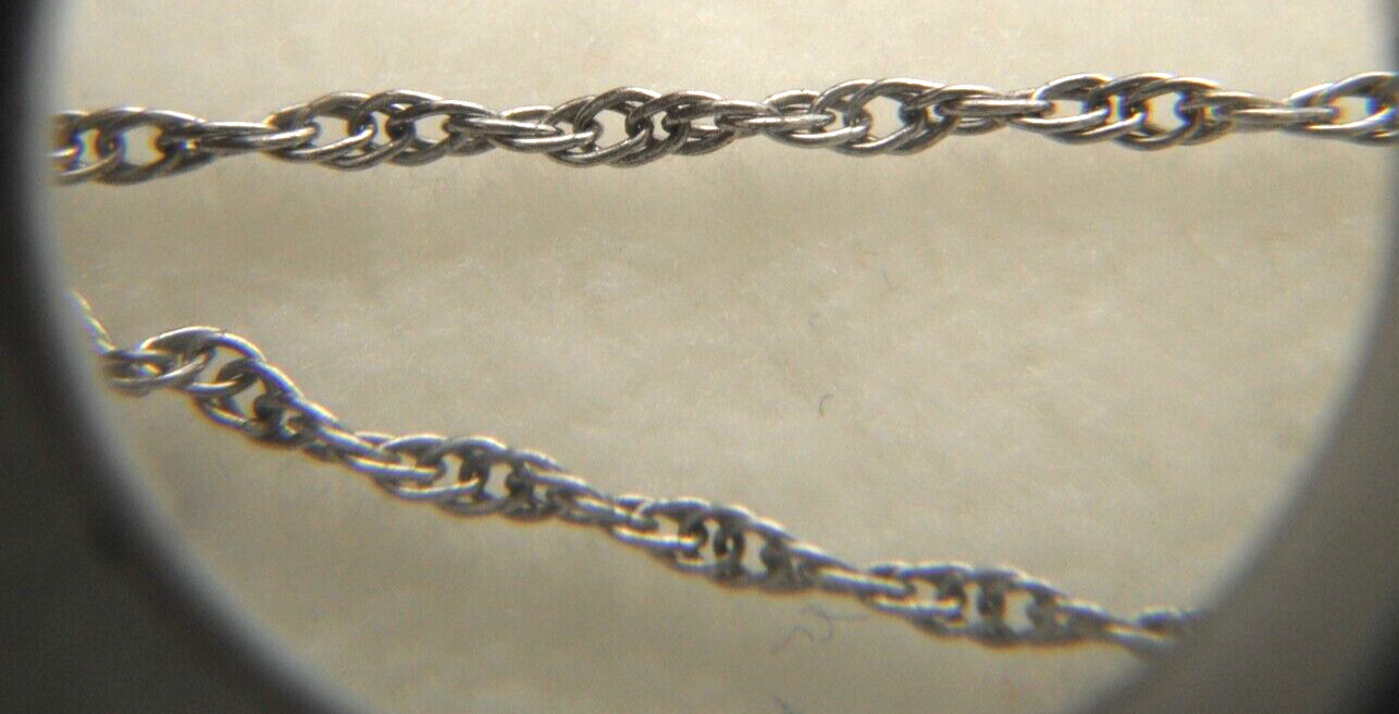 925 Heart 1 Diamond 925 19″ Singapore Chain Spring Ring Clasp 2.32g