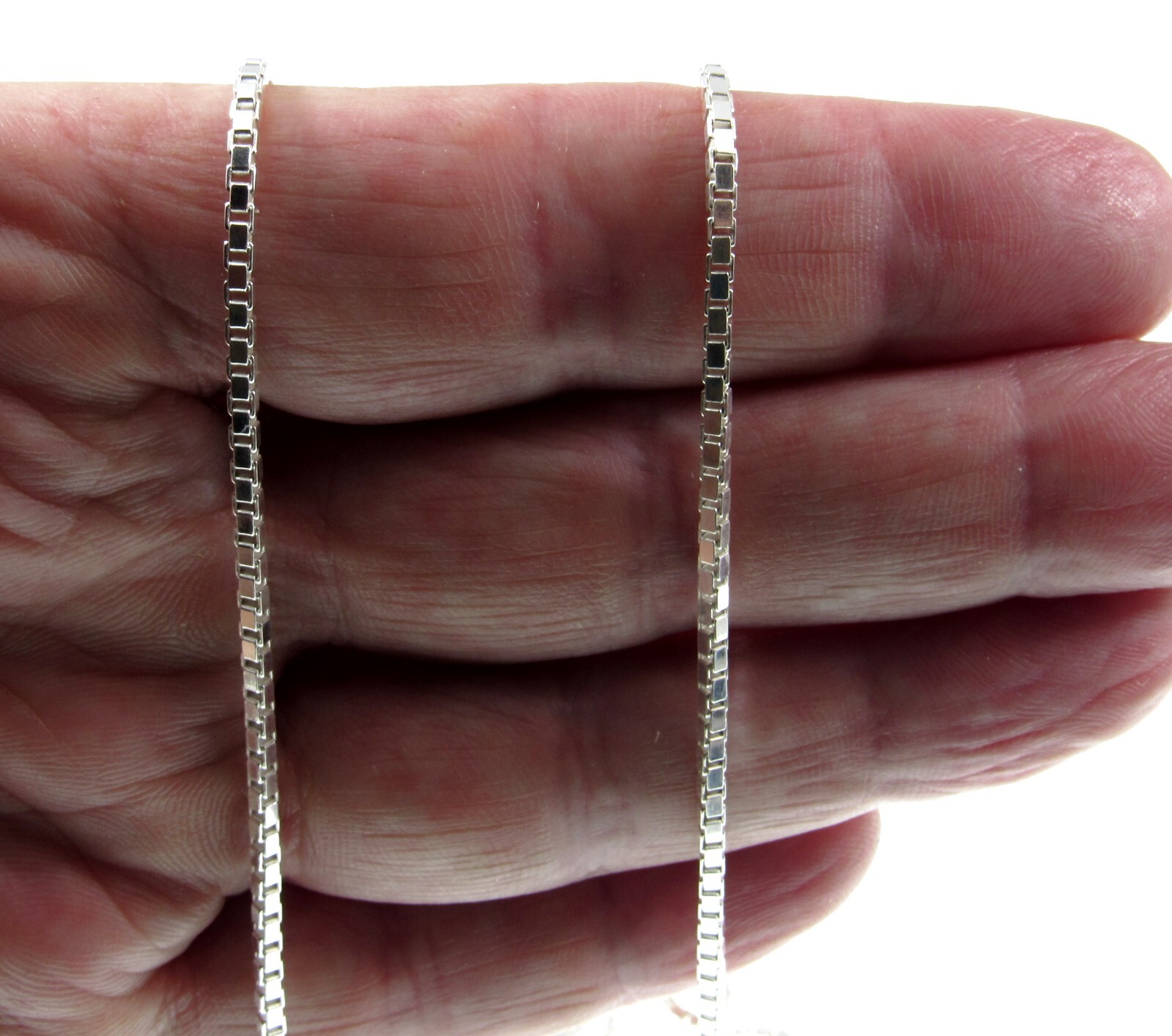 2MM Solid 925 Sterling Silver Italian Venetian BOX Link Chain Necklace Italy