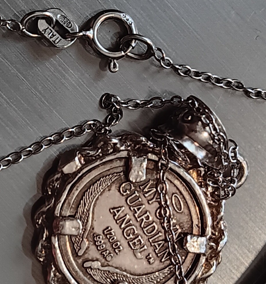 .999 Guardian Angel Necklace and Liberty Mint Panda Pendant