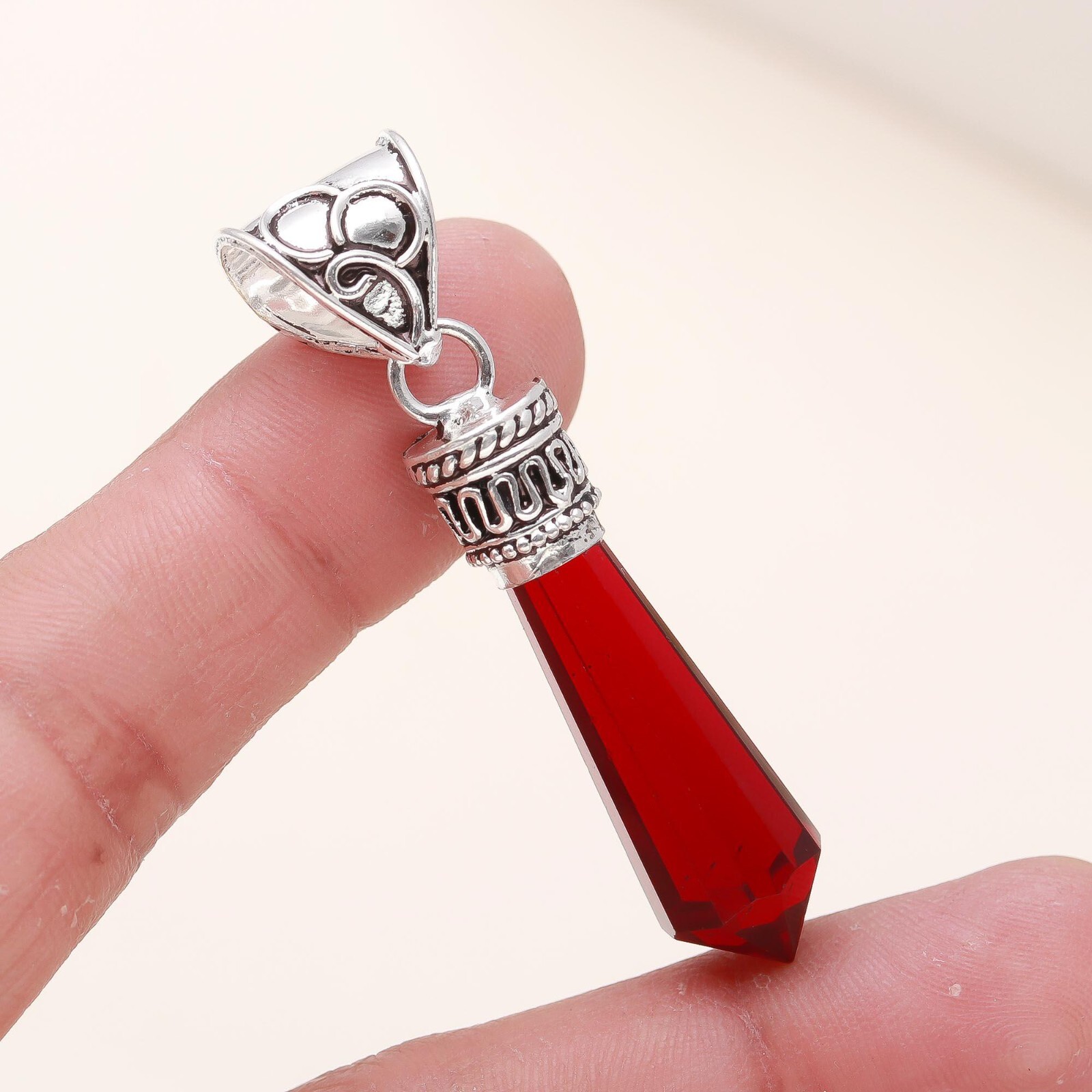 Garnet Gemstone Handmade Pendant 925 Sterling Silver Pendant Gift For Her