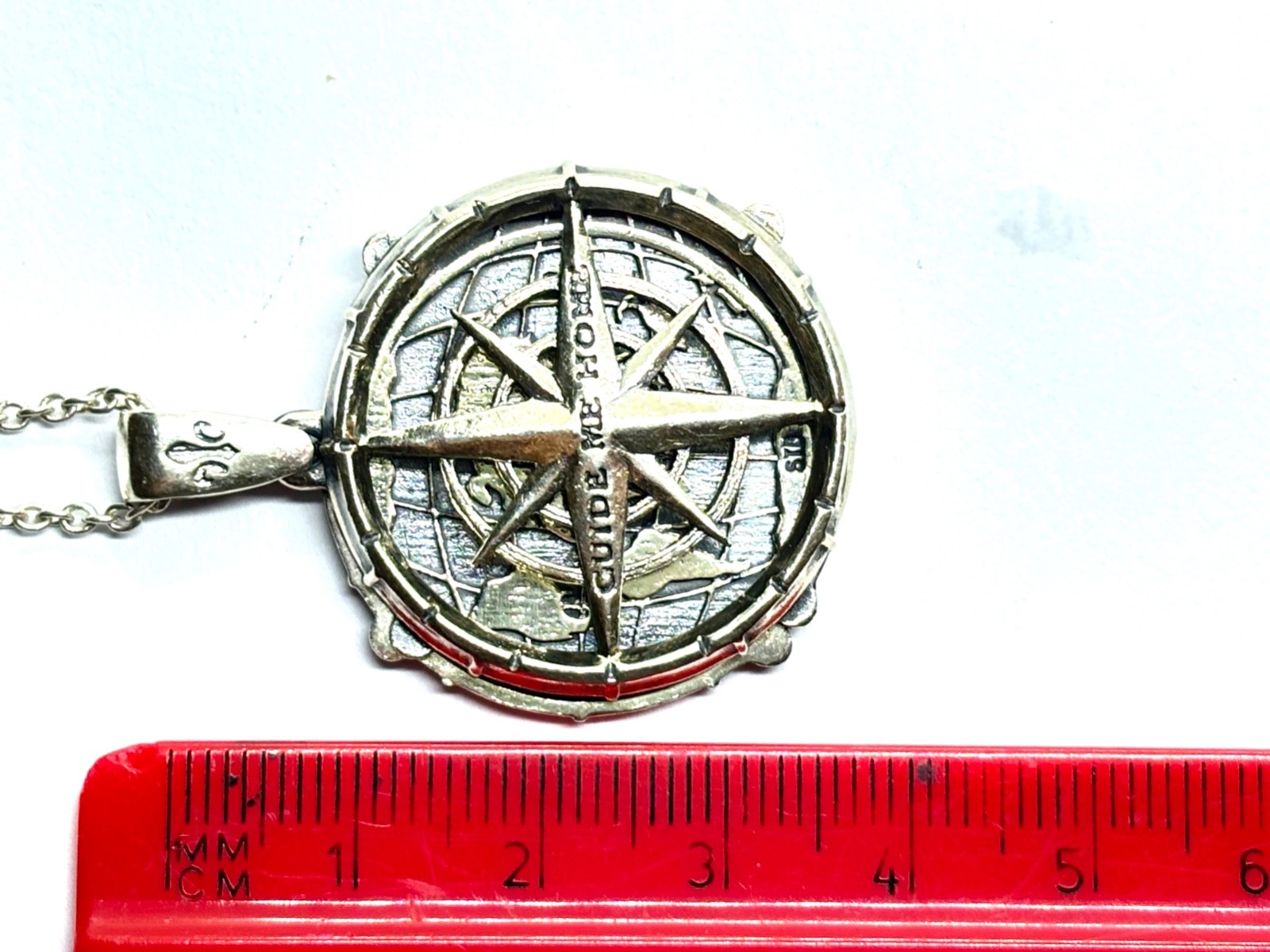 Sterling Silver “The Traveller of 200 Collection” Compass Pendant Necklace 18.9g