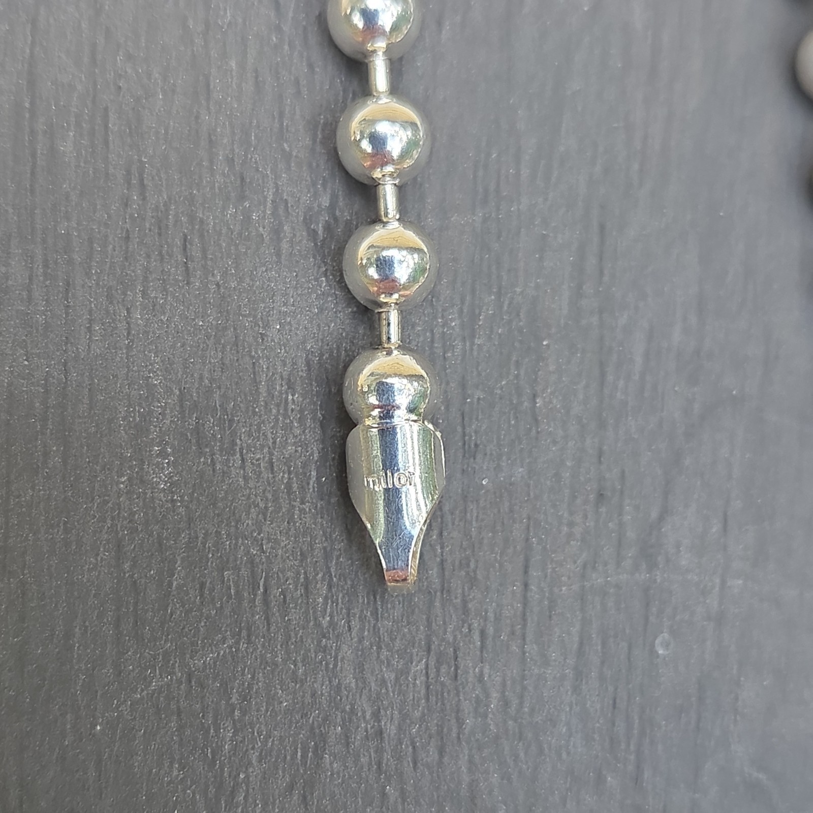 Sterling Silver Milor 3 mm Bead Ball Necklace ~ 28″