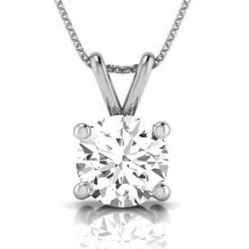 IGI Diamond Pendant VVS1 D Round 1.17 Ct Lab Created 14k White Gold Eye Clean