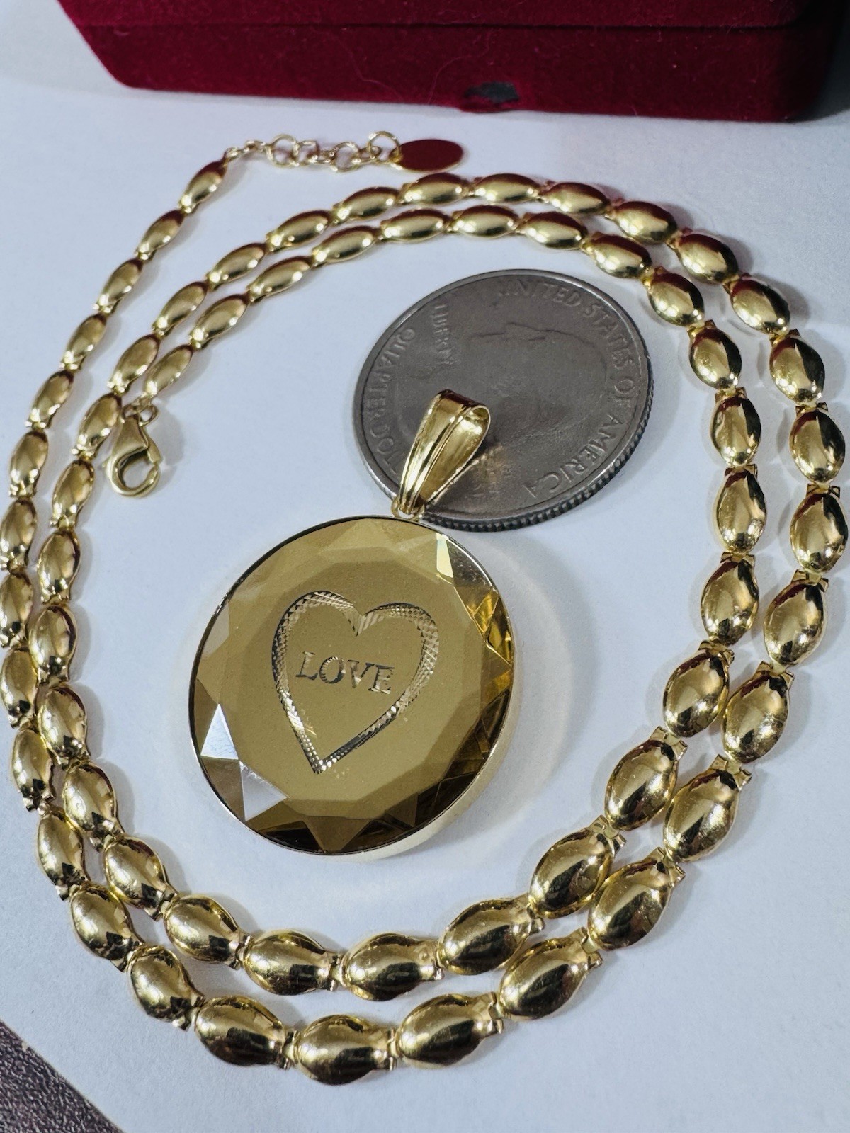RARE 18K K18 Japan Gold Round Heart Pendant W/ Necklace 17/17.5” Long 14.6g 4mm
