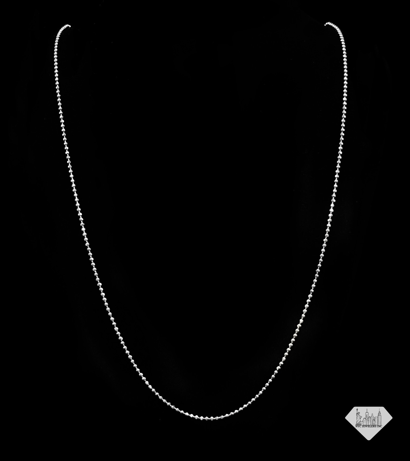 Itaian 925 Sterling Silver Diamond Cut Bead Ball Chain Necklace UNISEX 1.2mm