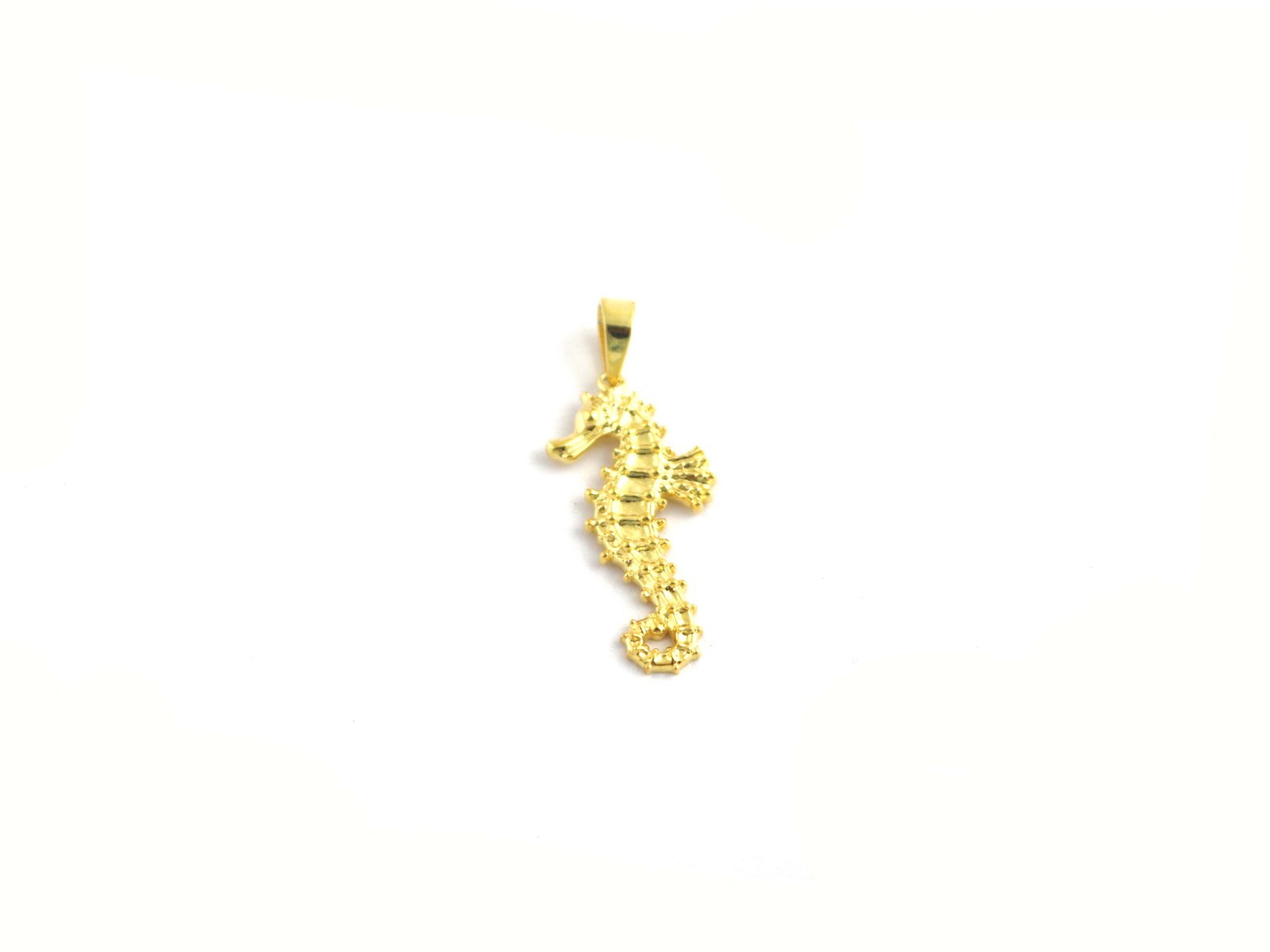 925 Sterling Silver Gold Sea Horse Unisex Pendant Birthday Gift For Her/Him