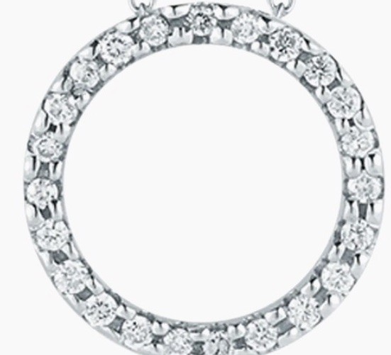 NEW Roberto Coin Tiny Treasures Diamond Circle Pendant 18k White Gold