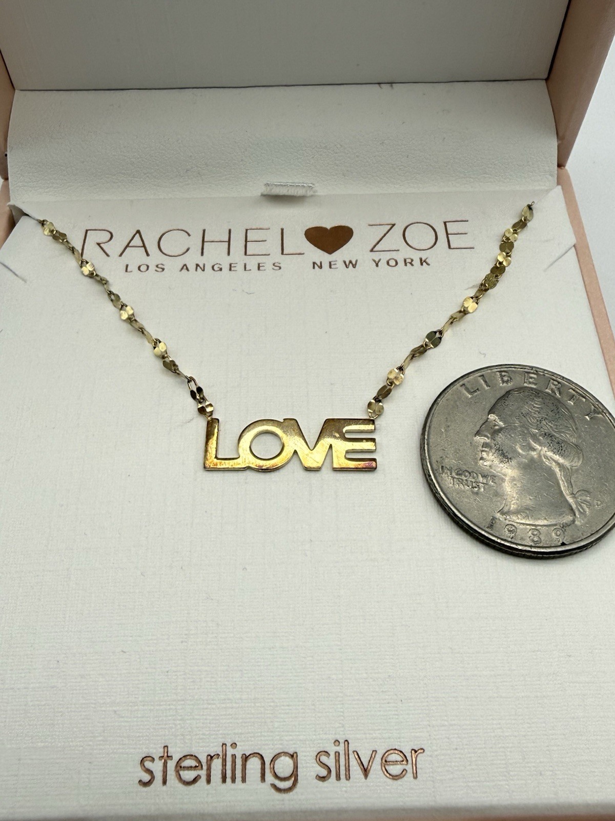Rachel Zoe “LOVE” Necklace- As Shown Sterling Silver With Gold Vermeil- Unworn