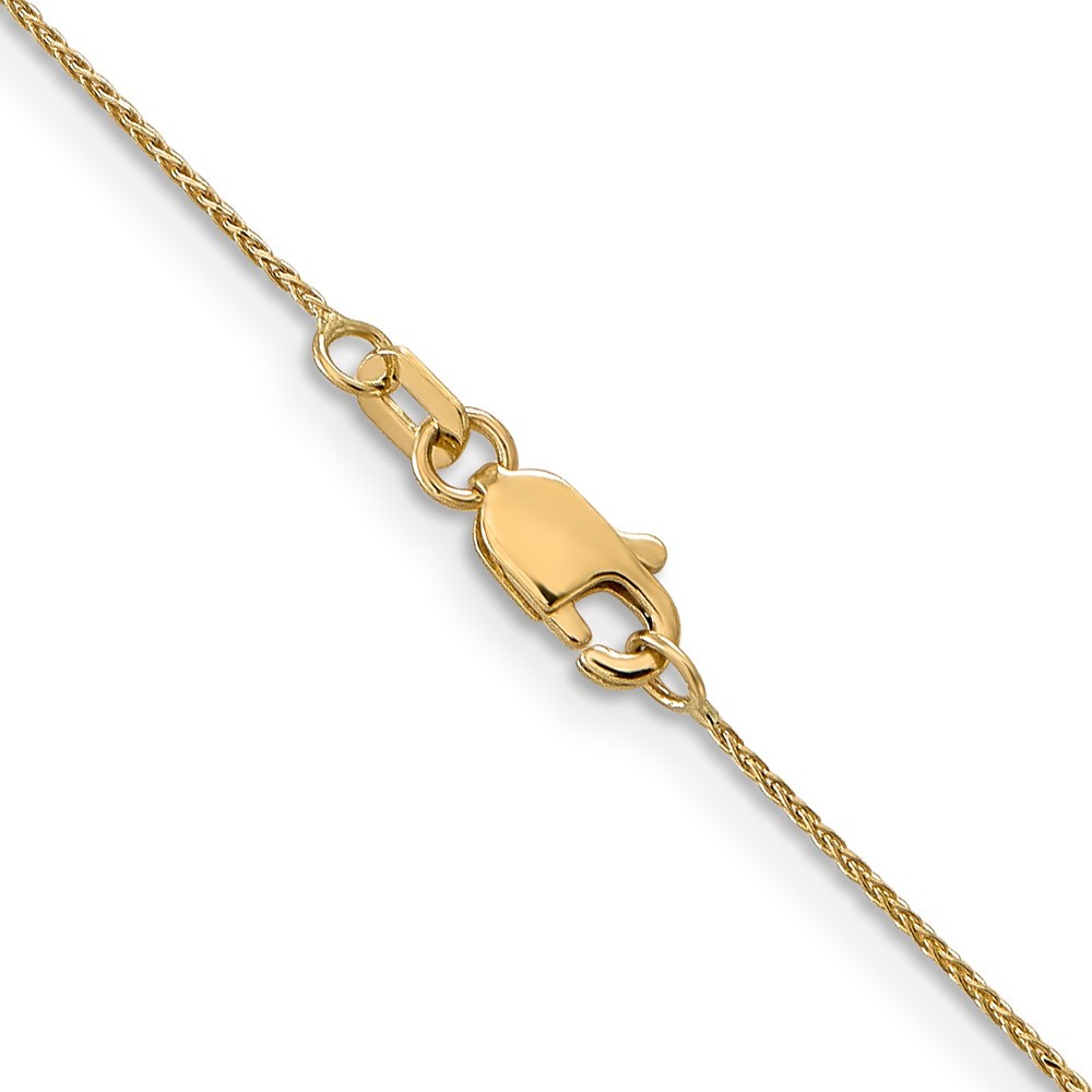 14K Yellow Gold 0.65mm Spiga (Wheat) Chain Necklace 24 Inch Mens Womens